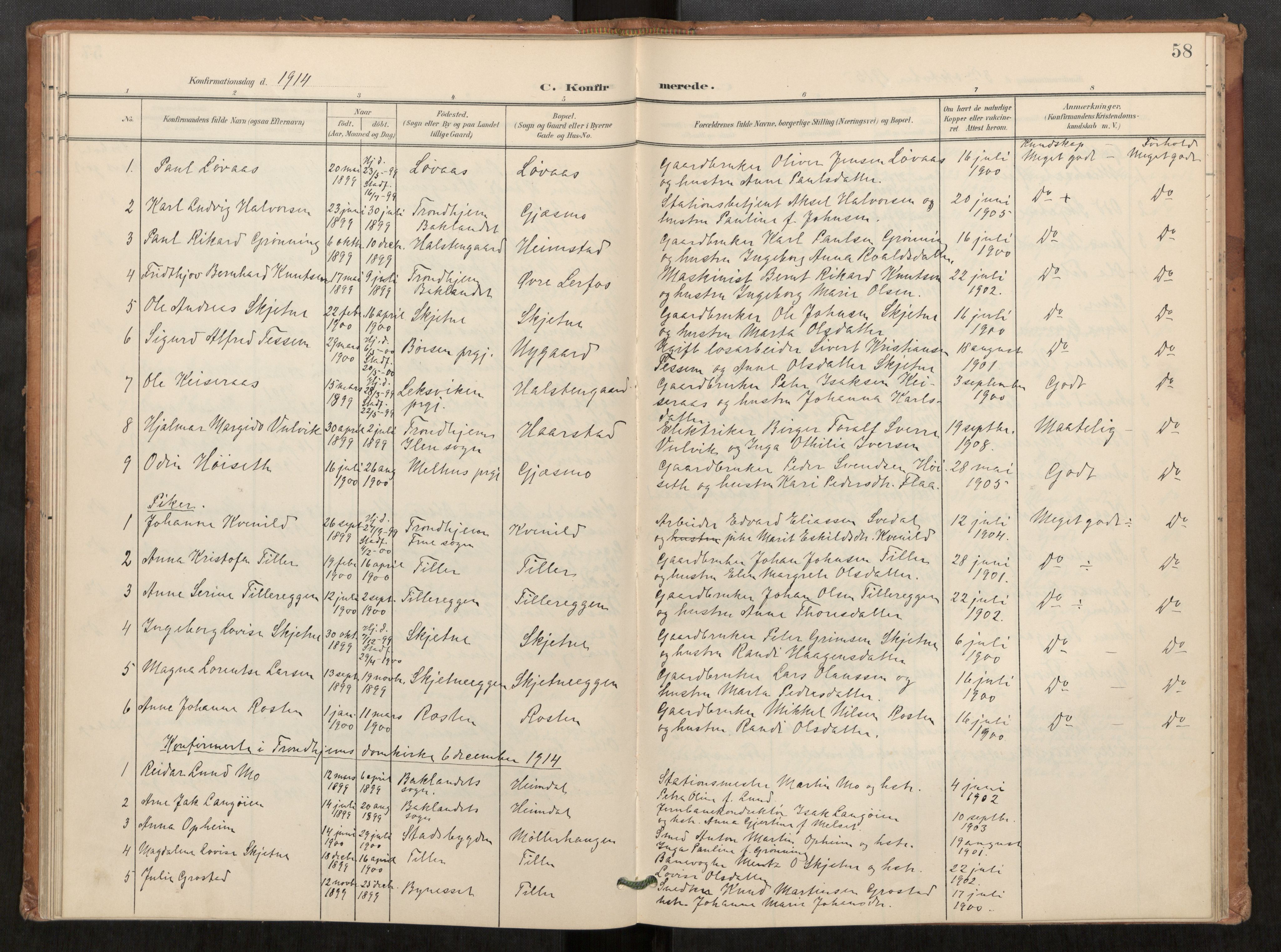 Klæbu sokneprestkontor, AV/SAT-A-1112: Ministerialbok nr. 2, 1900-1916, s. 58