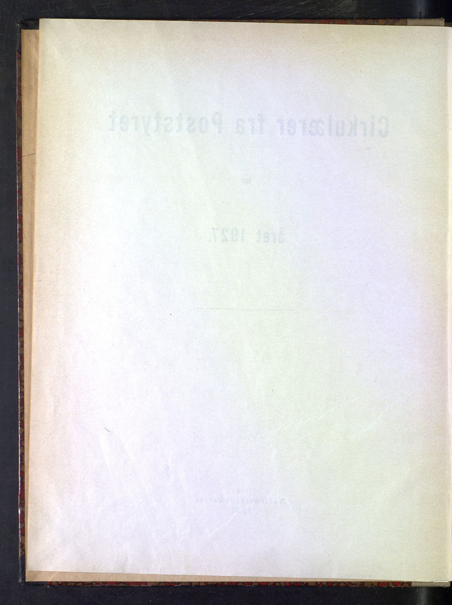 Norges Postmuseums bibliotek, NOPO/-/-/-: Sirkulærer fra Poststyret, 1927