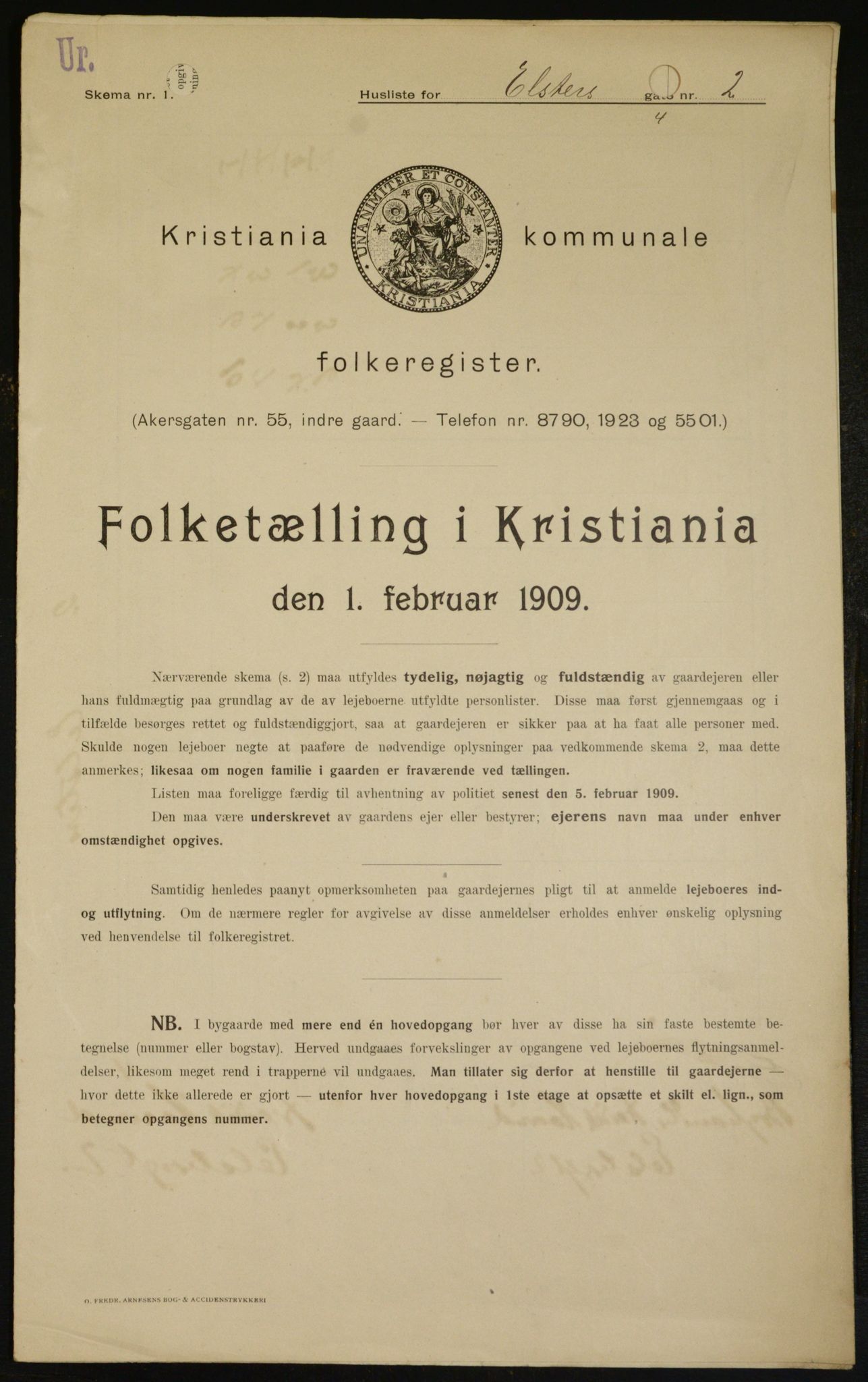 OBA, Kommunal folketelling 1.2.1909 for Kristiania kjøpstad, 1909, s. 18801