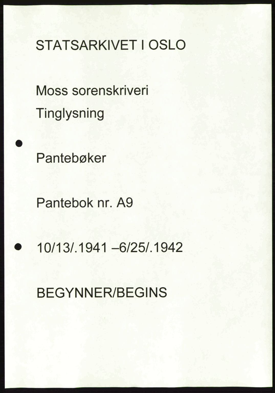 Moss sorenskriveri, SAO/A-10168: Pantebok nr. A9, 1941-1942