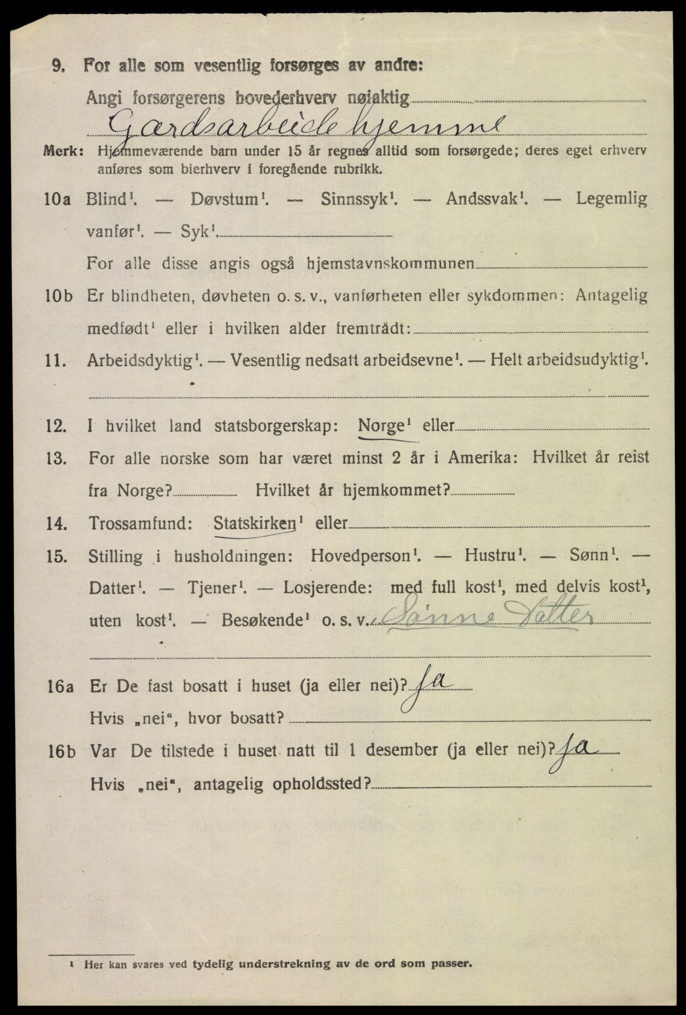 SAK, Folketelling 1920 for 1030 Spangereid herred, 1920, s. 1542