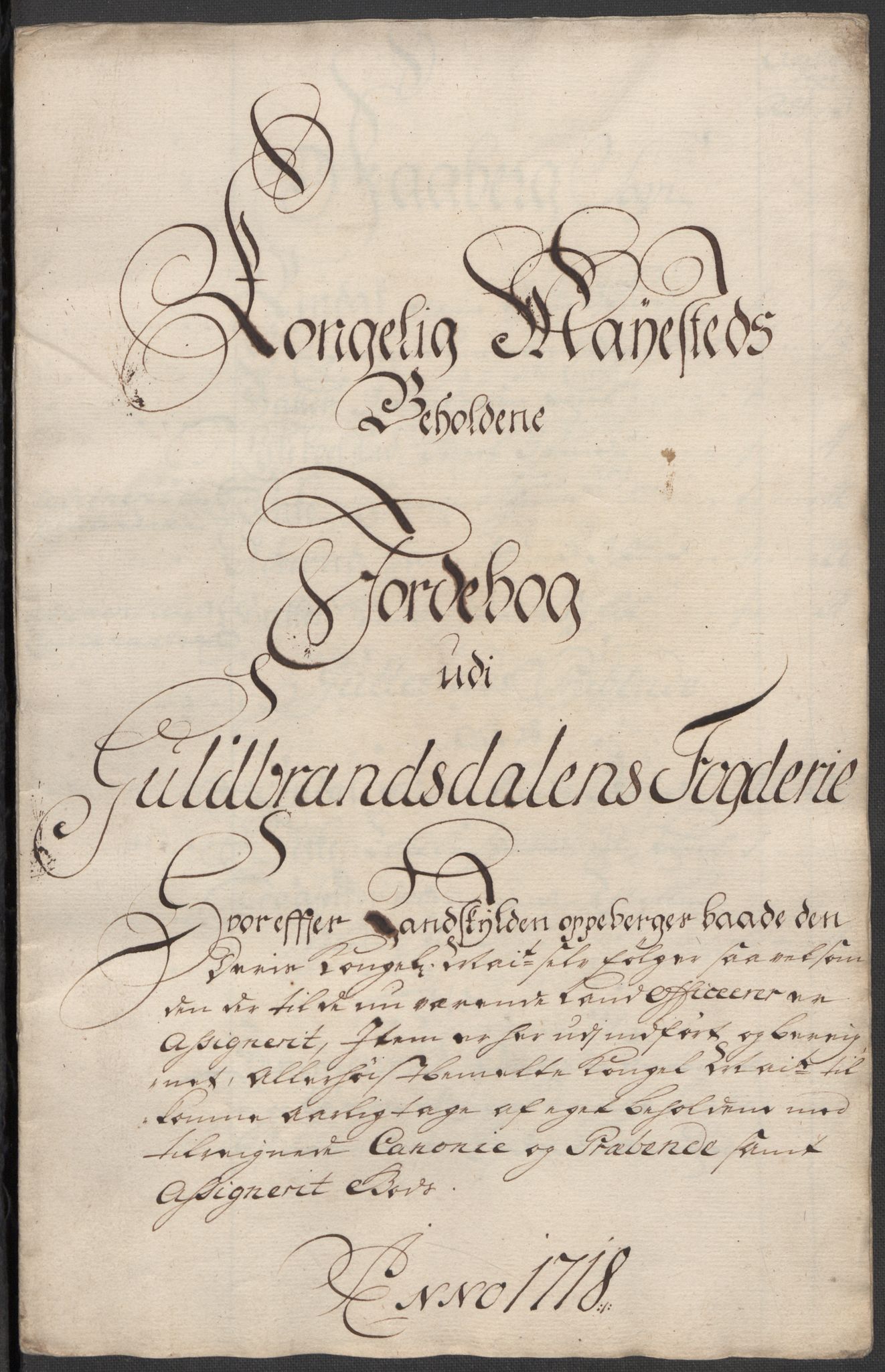 Rentekammeret inntil 1814, Reviderte regnskaper, Fogderegnskap, AV/RA-EA-4092/R17/L1188: Fogderegnskap Gudbrandsdal, 1718, s. 66