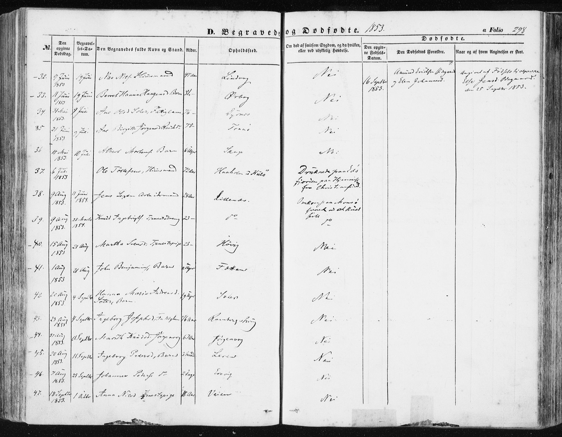 Ministerialprotokoller, klokkerbøker og fødselsregistre - Møre og Romsdal, AV/SAT-A-1454/581/L0937: Ministerialbok nr. 581A05, 1853-1872, s. 298