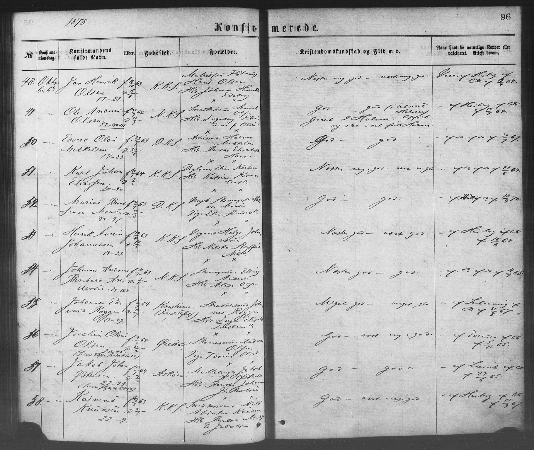 Korskirken sokneprestembete, SAB/A-76101/H/Haa/L0028: Ministerialbok nr. C 4, 1868-1879, s. 96