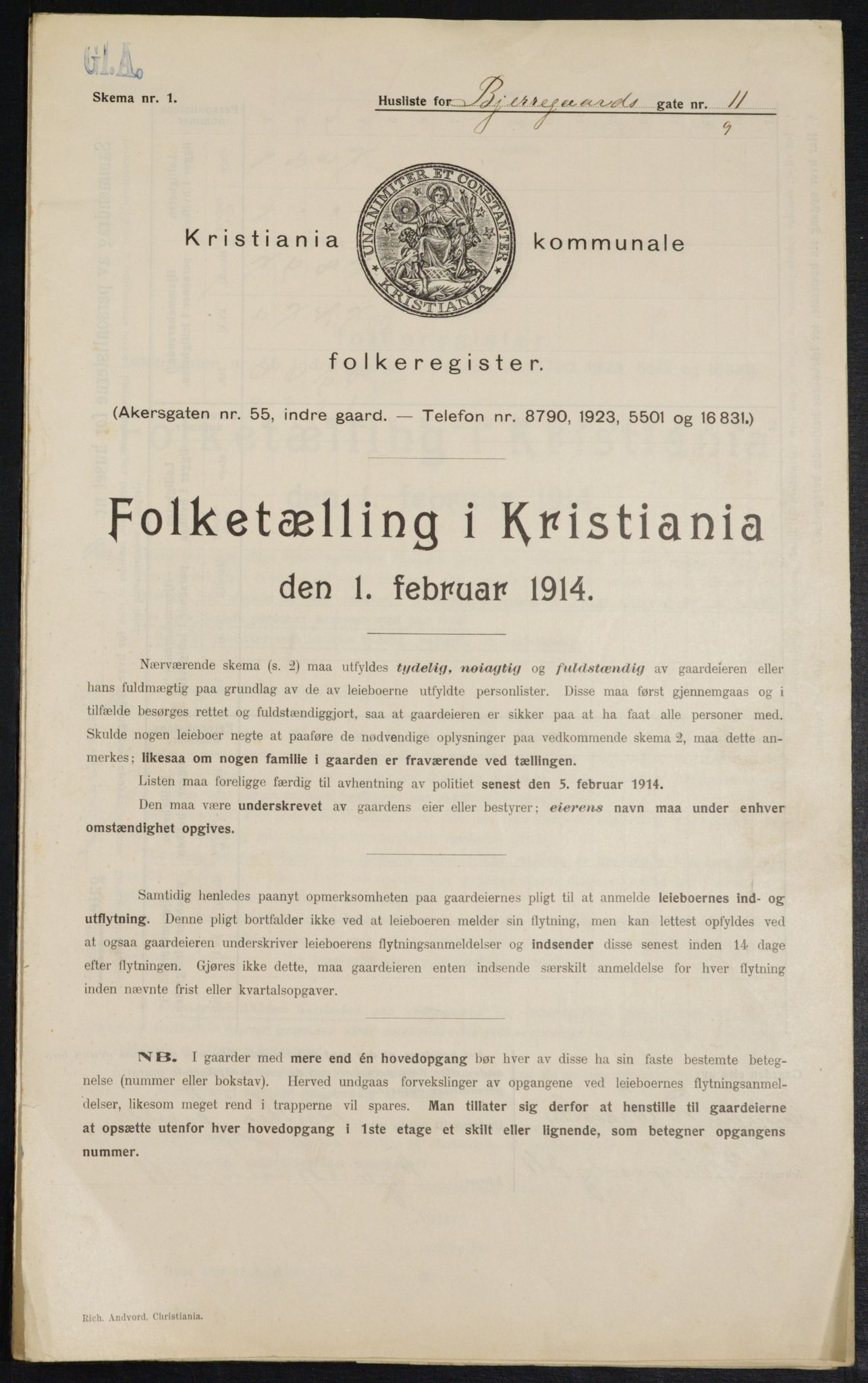 OBA, Kommunal folketelling 1.2.1914 for Kristiania, 1914, s. 5669