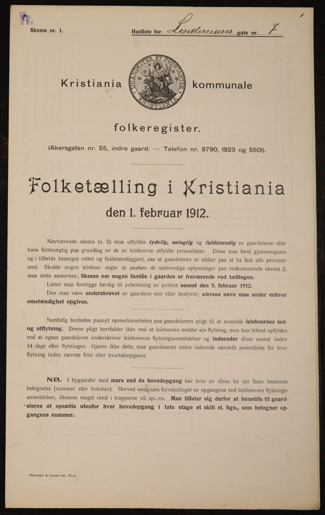 OBA, Kommunal folketelling 1.2.1912 for Kristiania, 1912, s. 58040