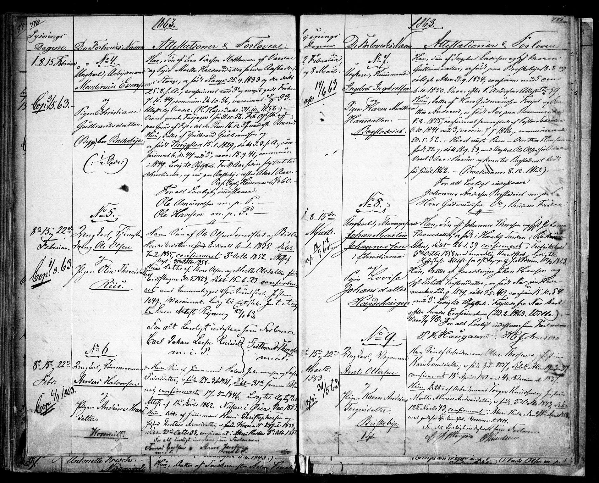 Aker prestekontor kirkebøker, AV/SAO-A-10861/H/L0005: Lysningsprotokoll nr. 5, 1853-1864, s. 770-771