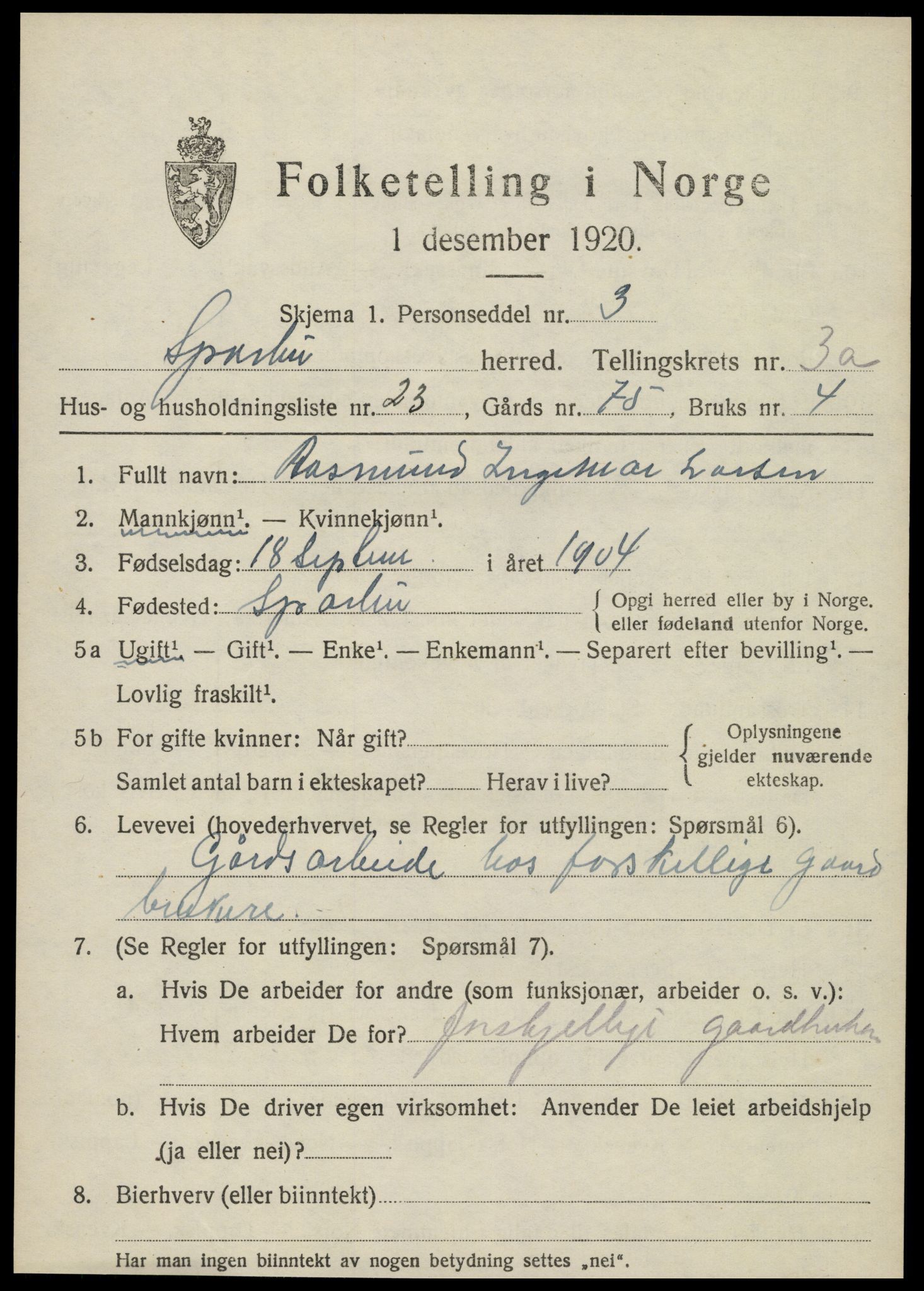 SAT, Folketelling 1920 for 1731 Sparbu herred, 1920, s. 4511