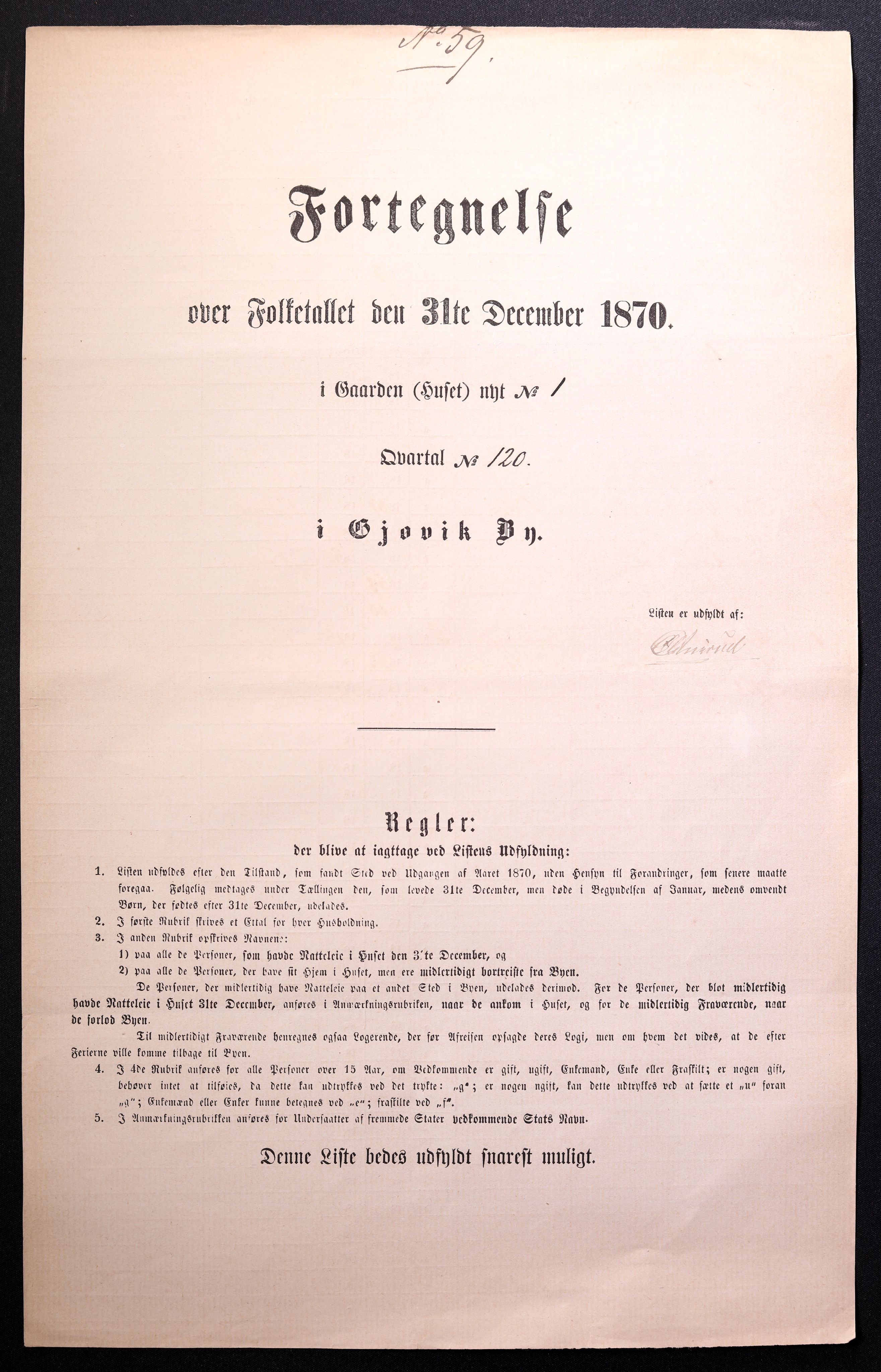 RA, Folketelling 1870 for 0502 Gjøvik kjøpstad, 1870, s. 59