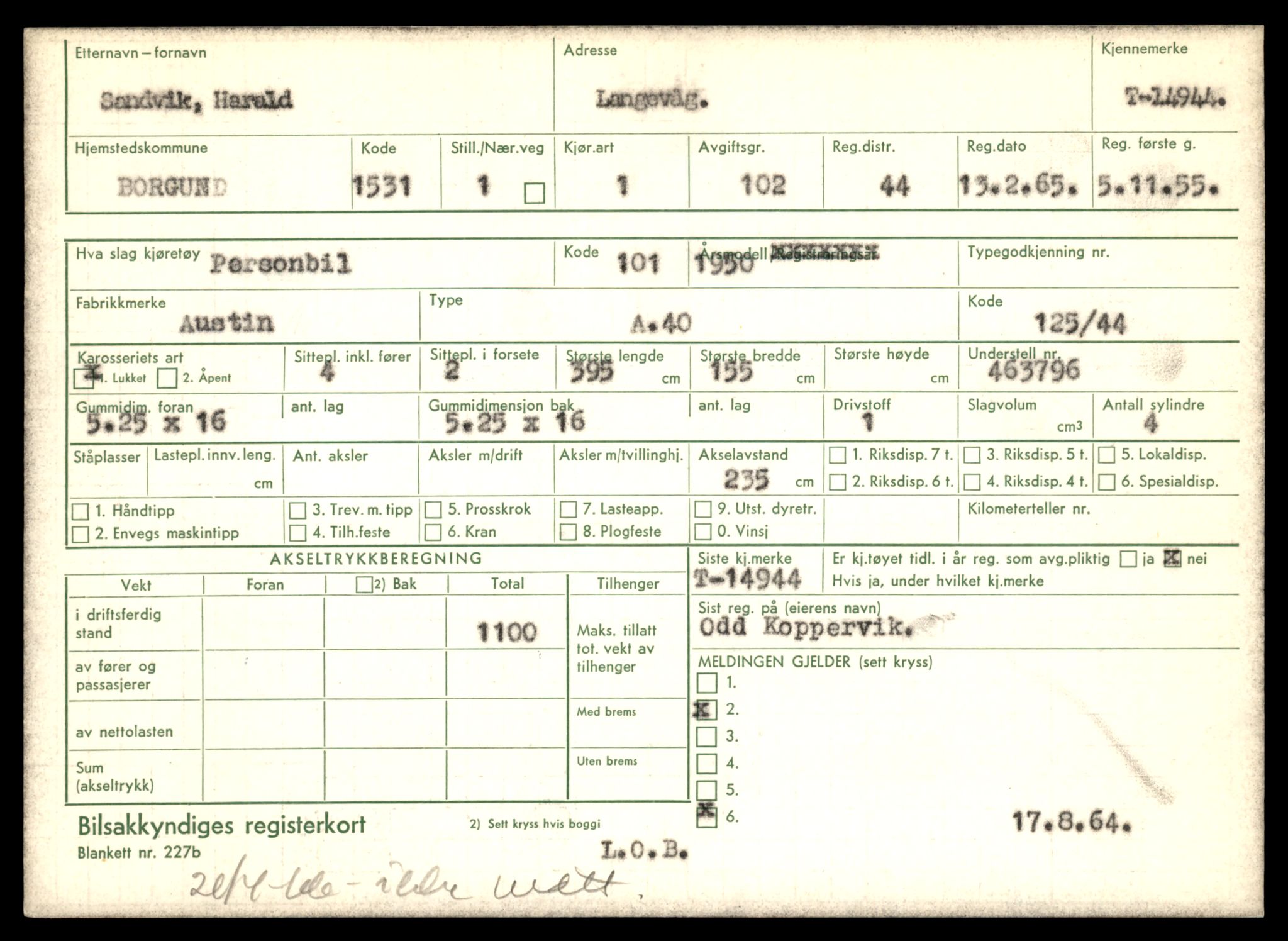 Møre og Romsdal vegkontor - Ålesund trafikkstasjon, AV/SAT-A-4099/F/Fe/L0049: Registreringskort for kjøretøy T 14864 - T 18613, 1927-1998, s. 1883