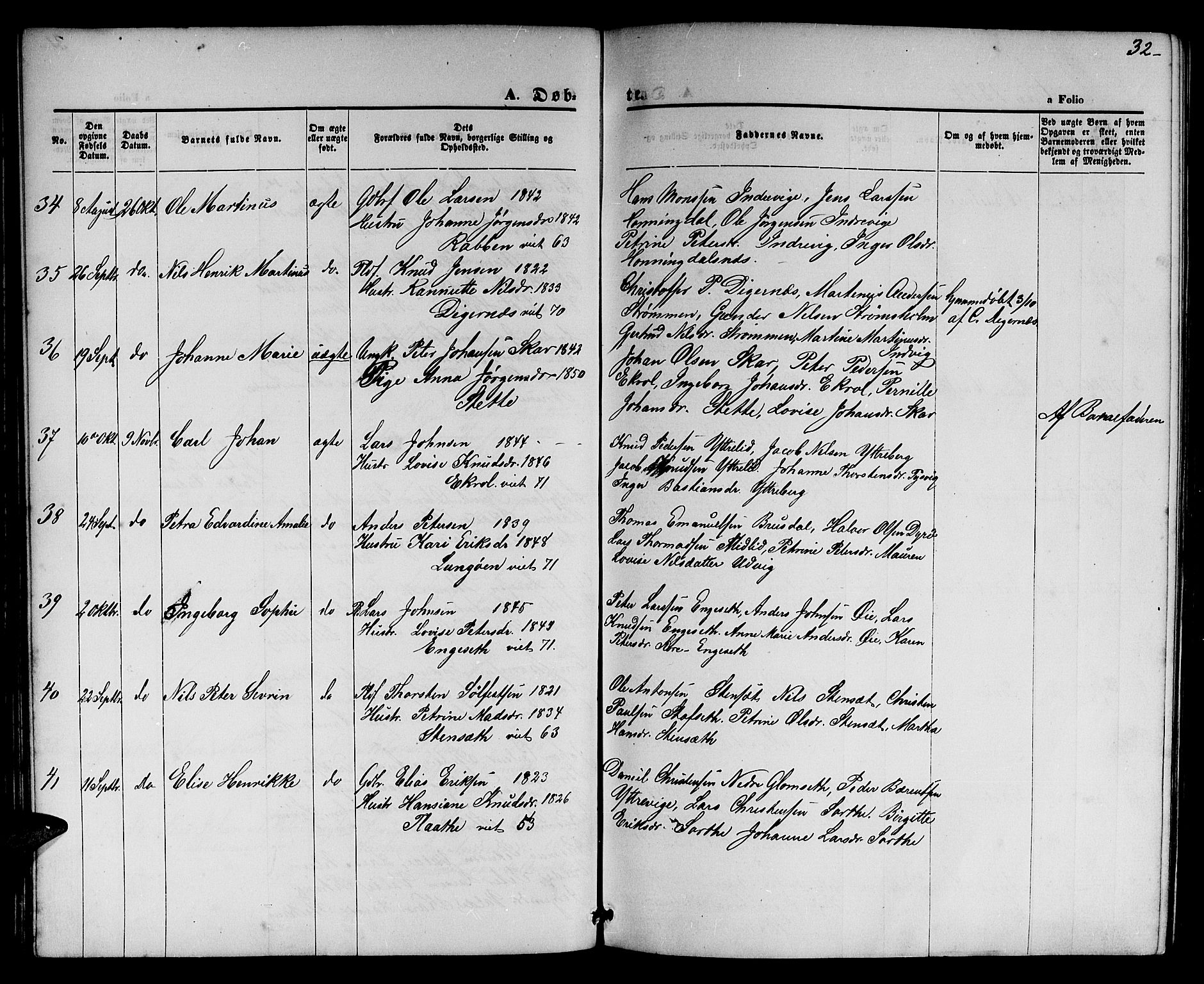 Ministerialprotokoller, klokkerbøker og fødselsregistre - Møre og Romsdal, AV/SAT-A-1454/524/L0364: Klokkerbok nr. 524C05, 1865-1879, s. 32