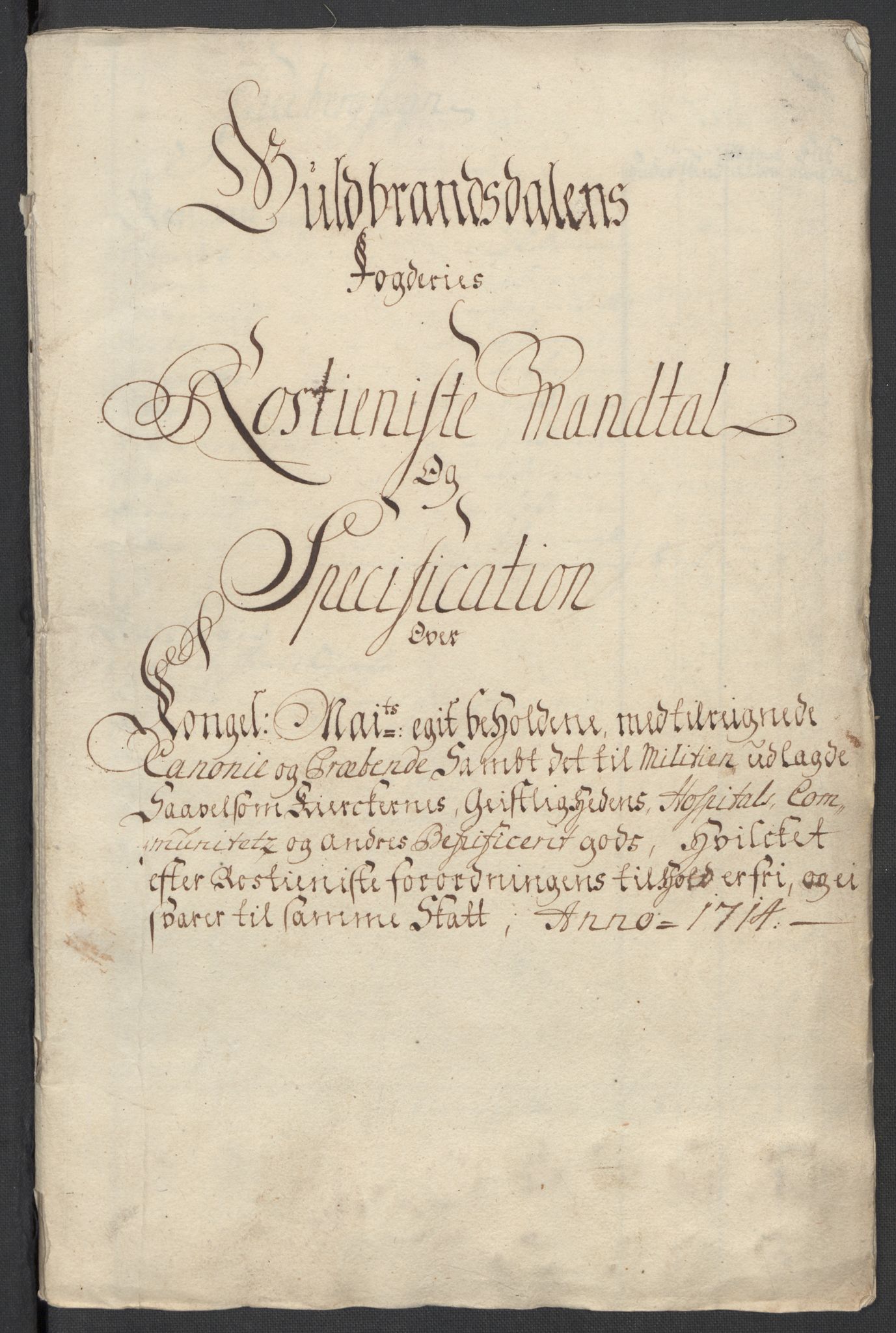 Rentekammeret inntil 1814, Reviderte regnskaper, Fogderegnskap, RA/EA-4092/R17/L1183: Fogderegnskap Gudbrandsdal, 1714, s. 12