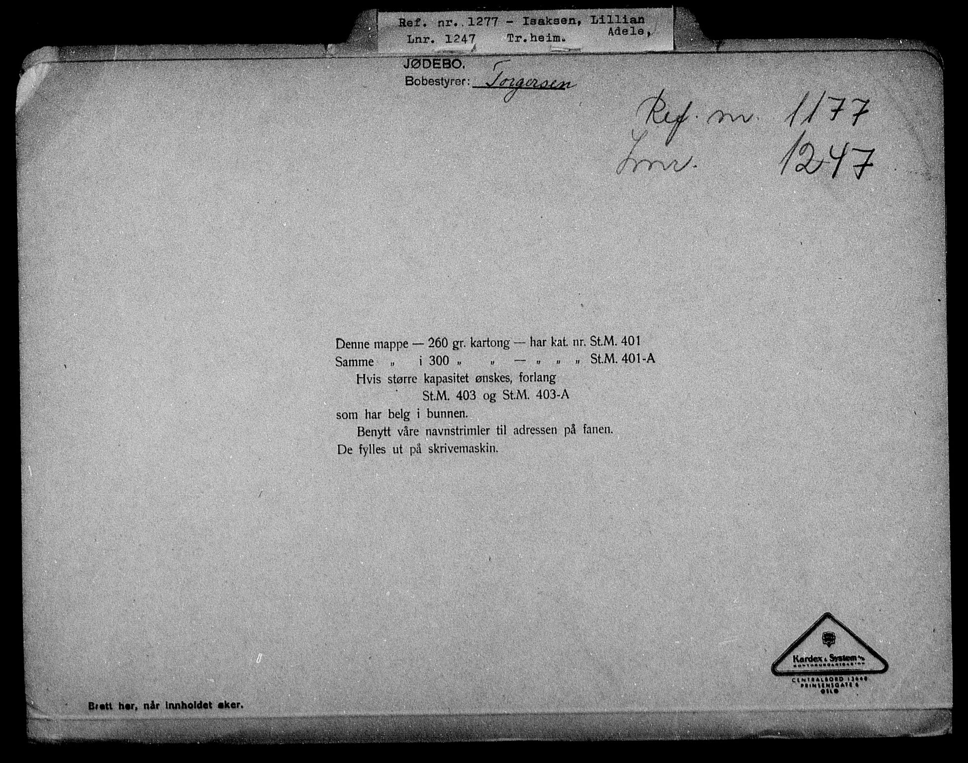 Justisdepartementet, Tilbakeføringskontoret for inndratte formuer, AV/RA-S-1564/H/Hc/Hca/L0898: --, 1945-1947, s. 44