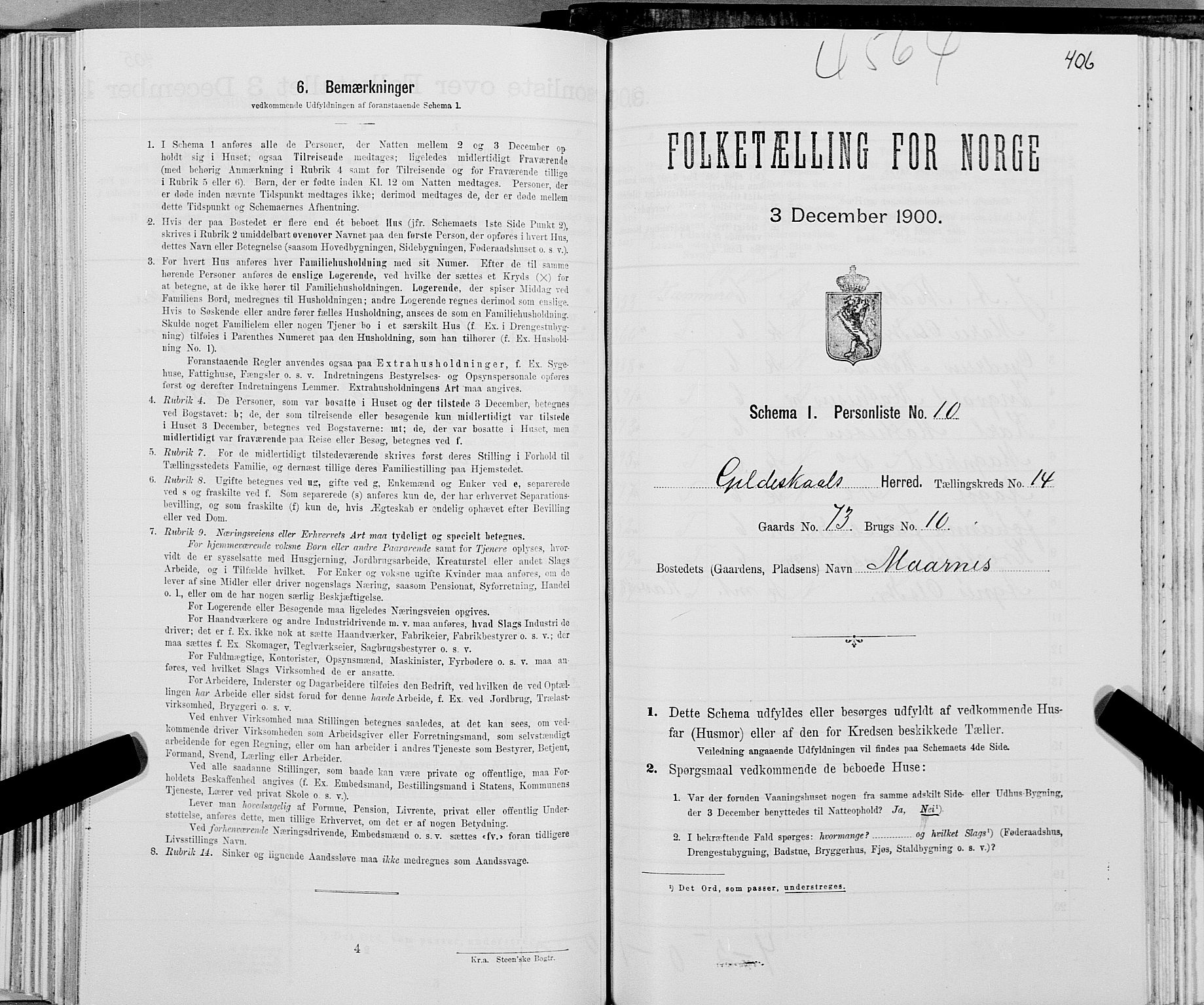 SAT, Folketelling 1900 for 1838 Gildeskål herred, 1900, s. 1389