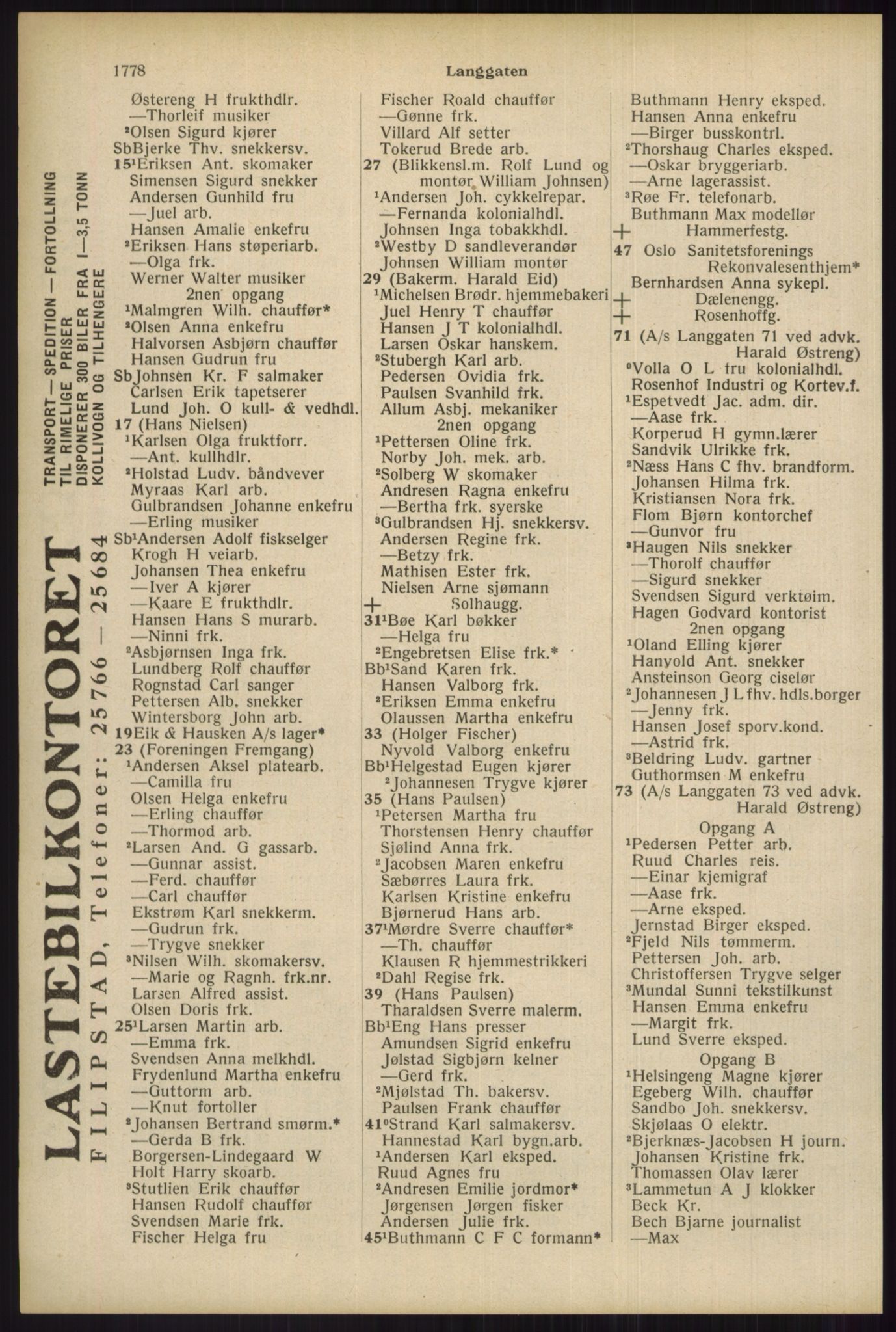 Kristiania/Oslo adressebok, PUBL/-, 1934, s. 1778