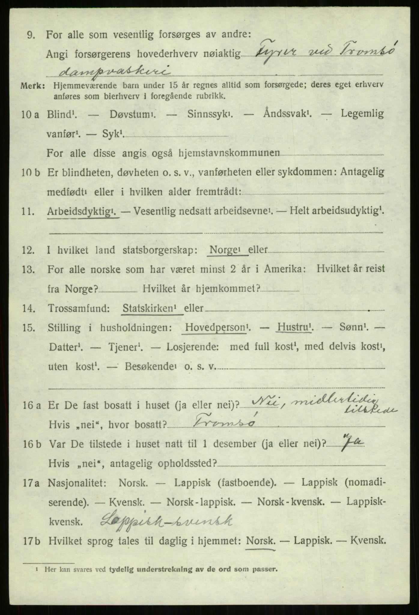 SATØ, Folketelling 1920 for 1926 Dyrøy herred, 1920, s. 1624