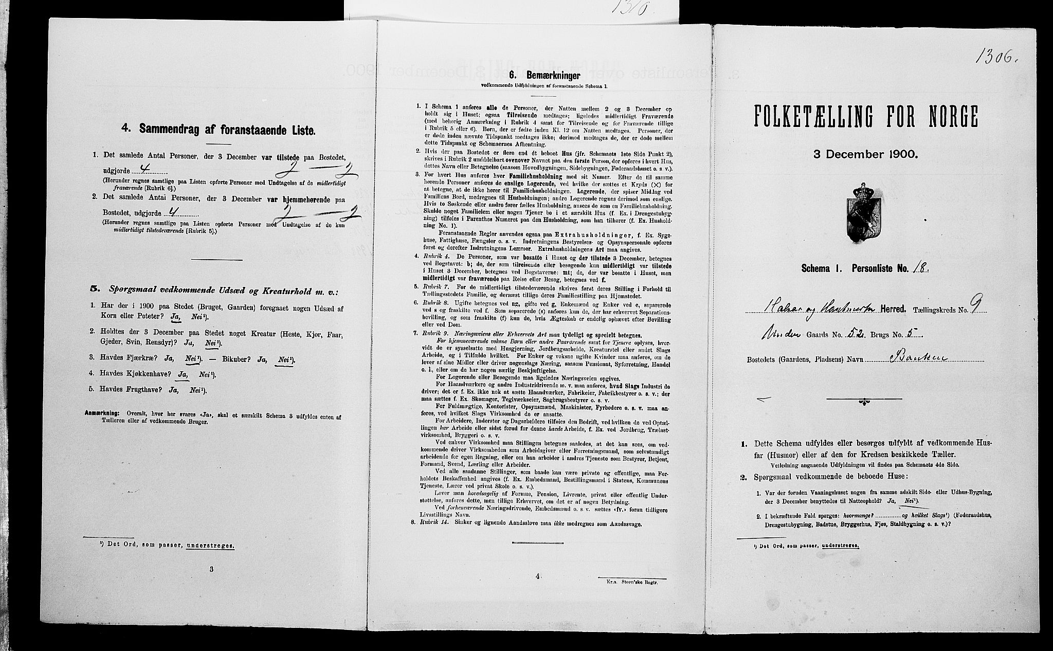 SAK, Folketelling 1900 for 1019 Halse og Harkmark herred, 1900, s. 1064