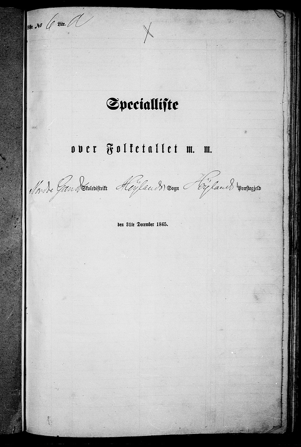 RA, Folketelling 1865 for 1123P Høyland prestegjeld, 1865, s. 77
