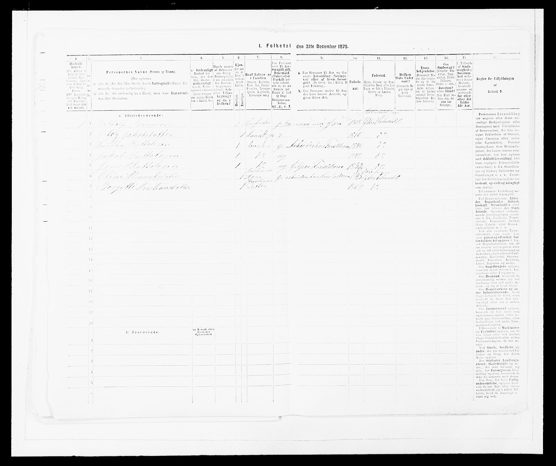 SAB, Folketelling 1875 for 1429P Ytre Holmedal prestegjeld, 1875, s. 996