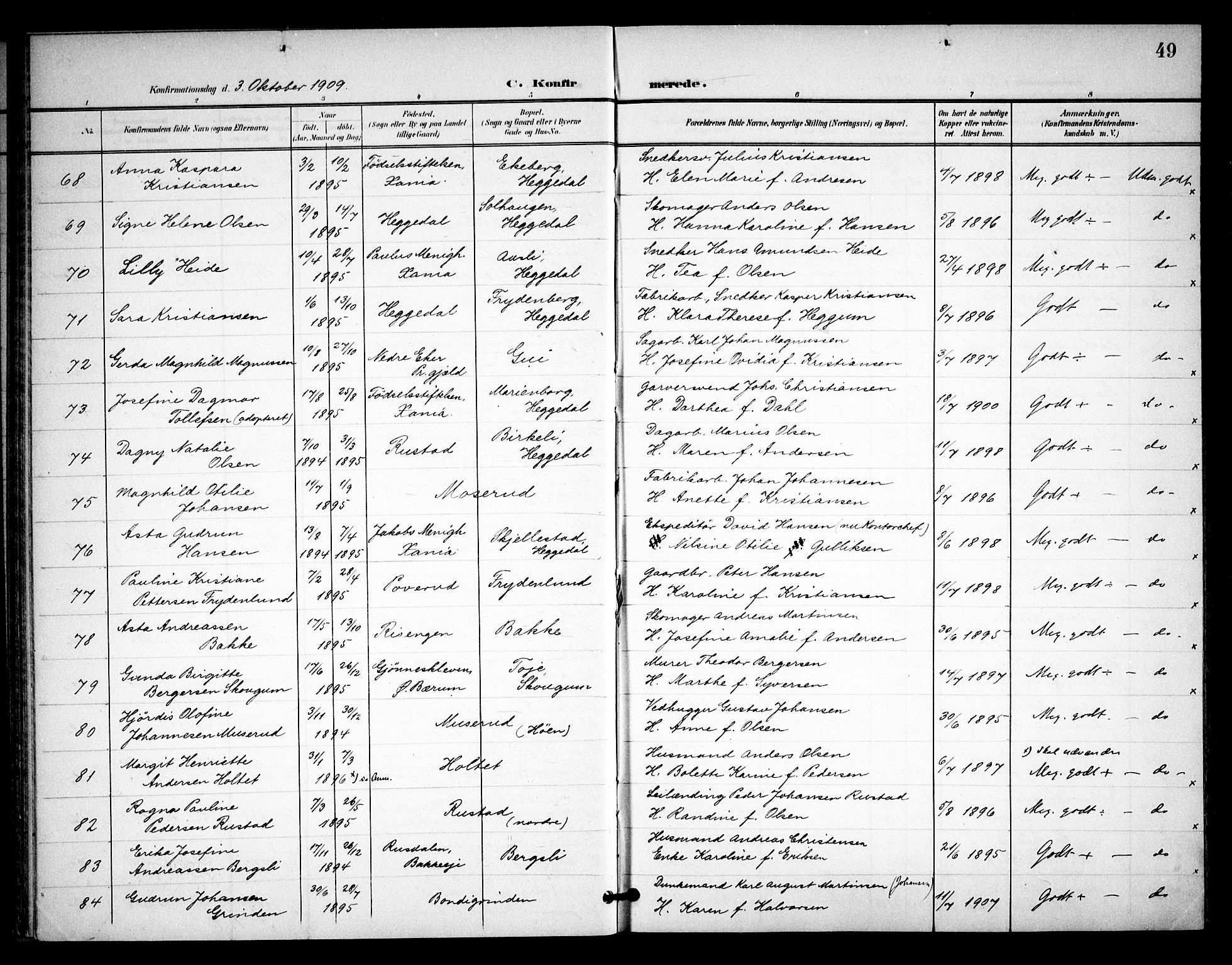 Asker prestekontor Kirkebøker, AV/SAO-A-10256a/F/Fa/L0016: Ministerialbok nr. I 16, 1900-1917, s. 49