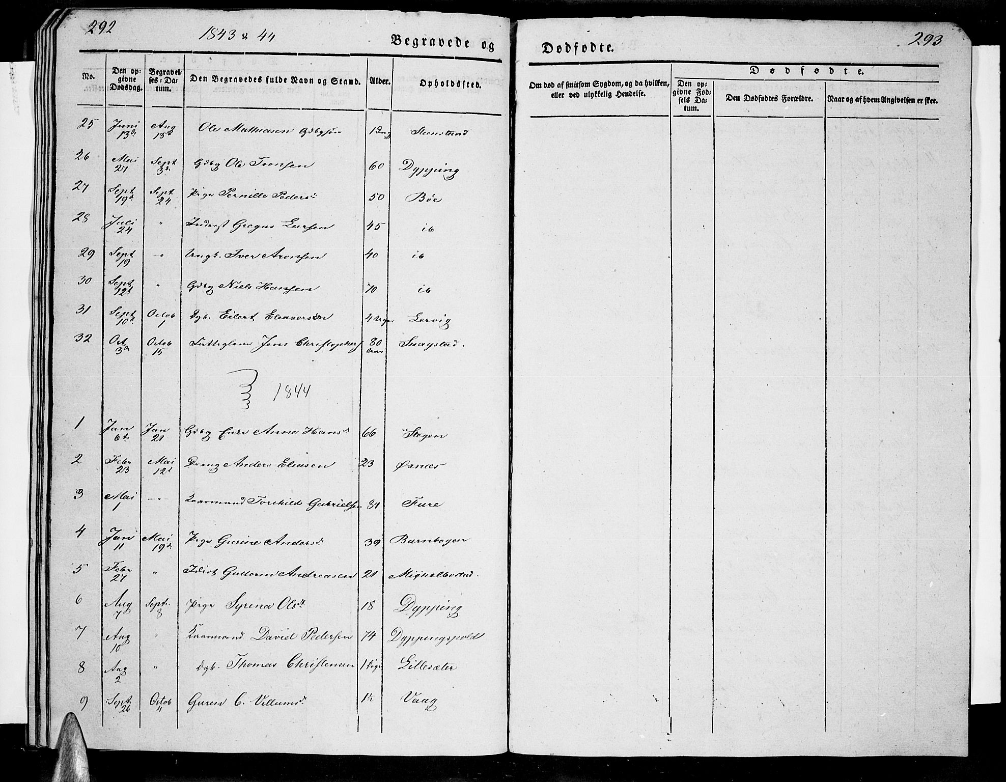 Ministerialprotokoller, klokkerbøker og fødselsregistre - Nordland, AV/SAT-A-1459/855/L0813: Klokkerbok nr. 855C02, 1836-1850, s. 292-293