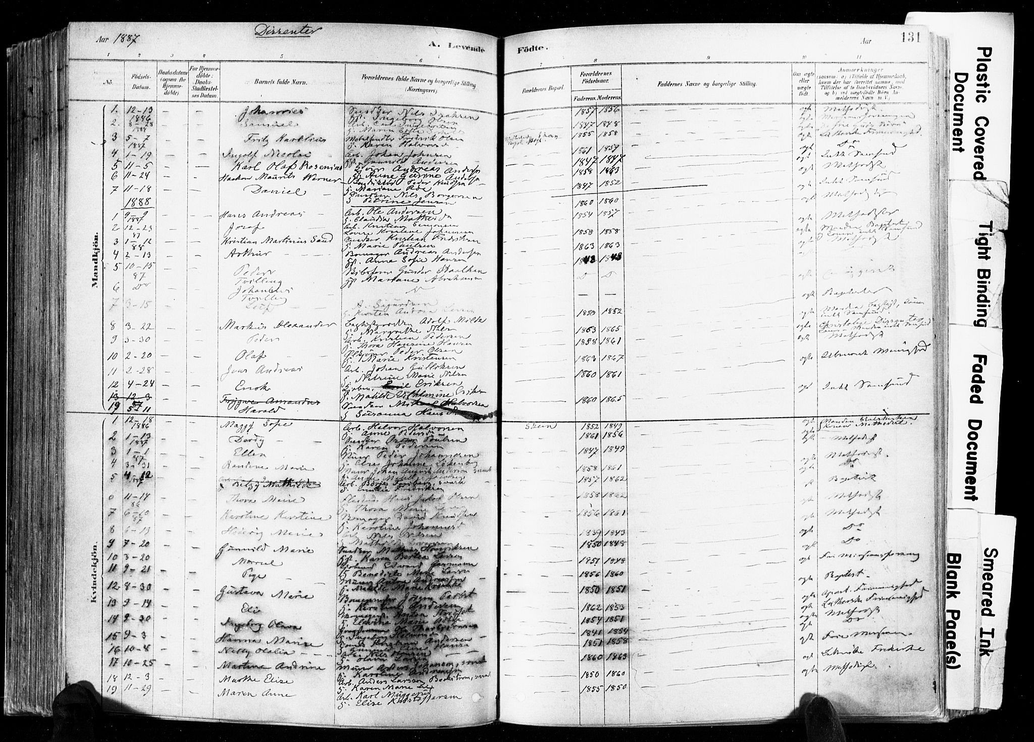 Skien kirkebøker, AV/SAKO-A-302/F/Fa/L0009: Ministerialbok nr. 9, 1878-1890, s. 131