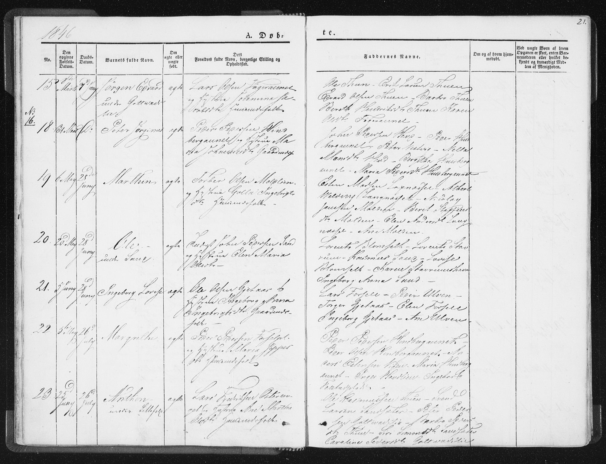 Ministerialprotokoller, klokkerbøker og fødselsregistre - Nord-Trøndelag, SAT/A-1458/744/L0418: Ministerialbok nr. 744A02, 1843-1866, s. 21
