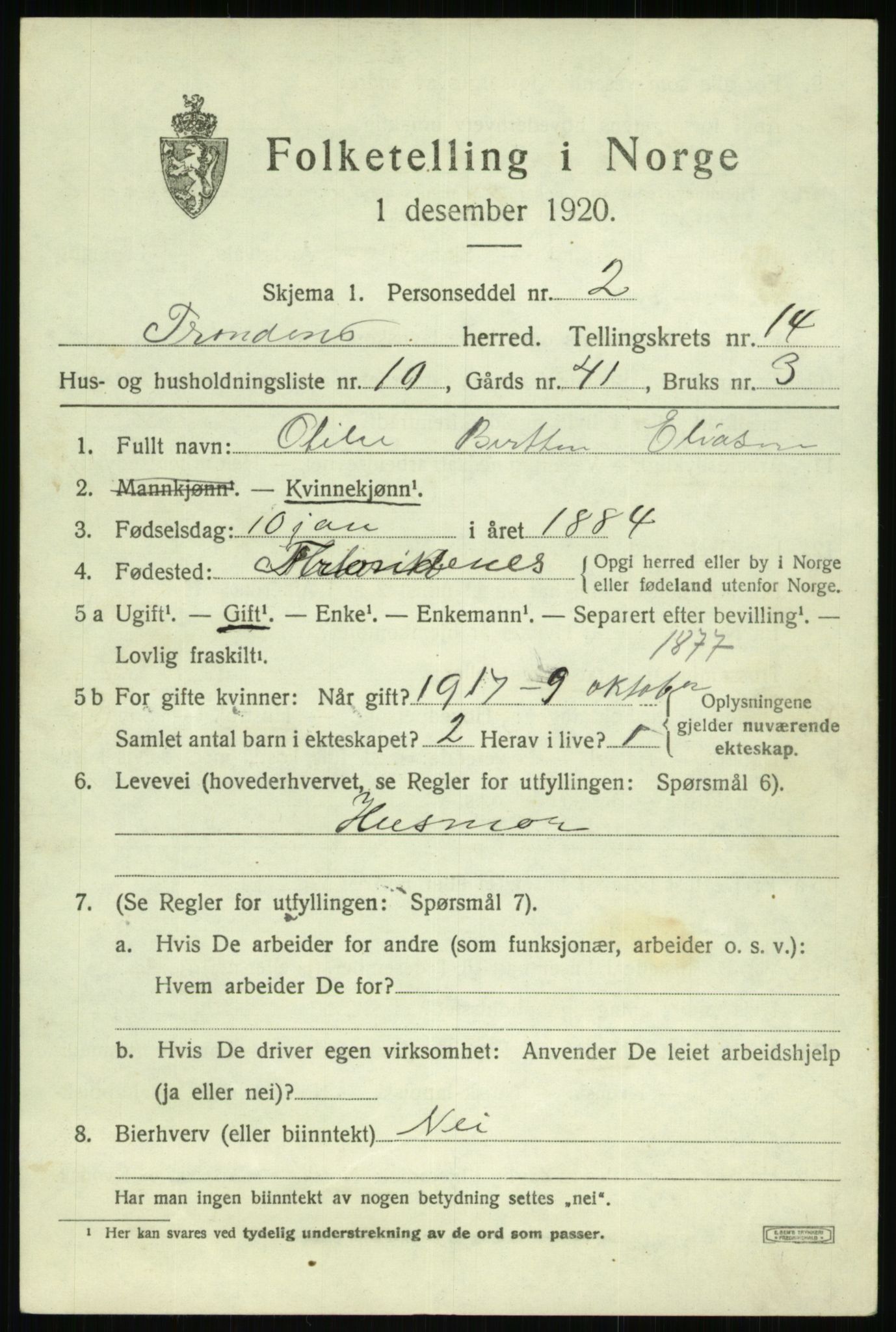 SATØ, Folketelling 1920 for 1914 Trondenes herred, 1920, s. 10079