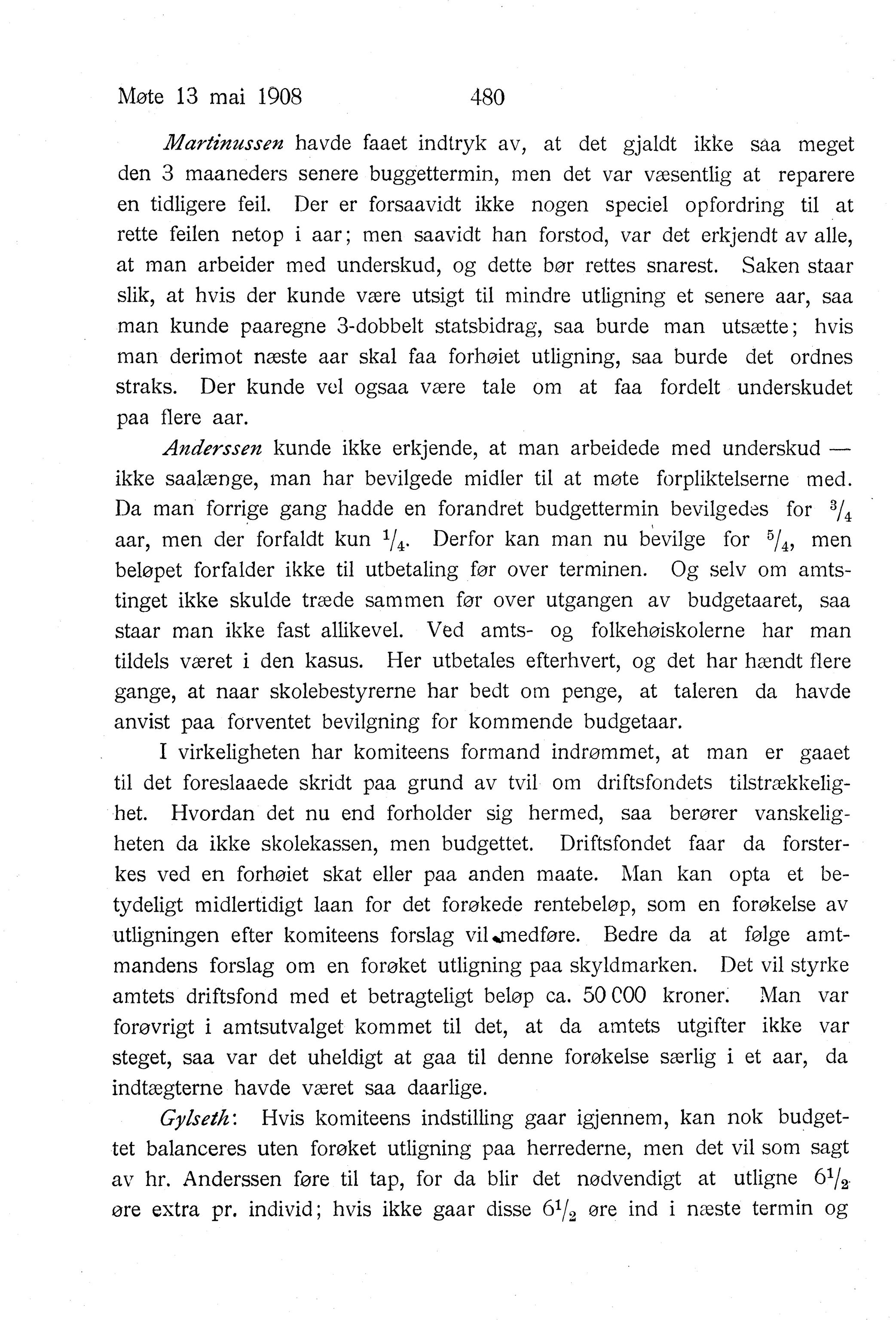 Nordland Fylkeskommune. Fylkestinget, AIN/NFK-17/176/A/Ac/L0031: Fylkestingsforhandlinger 1908, 1908