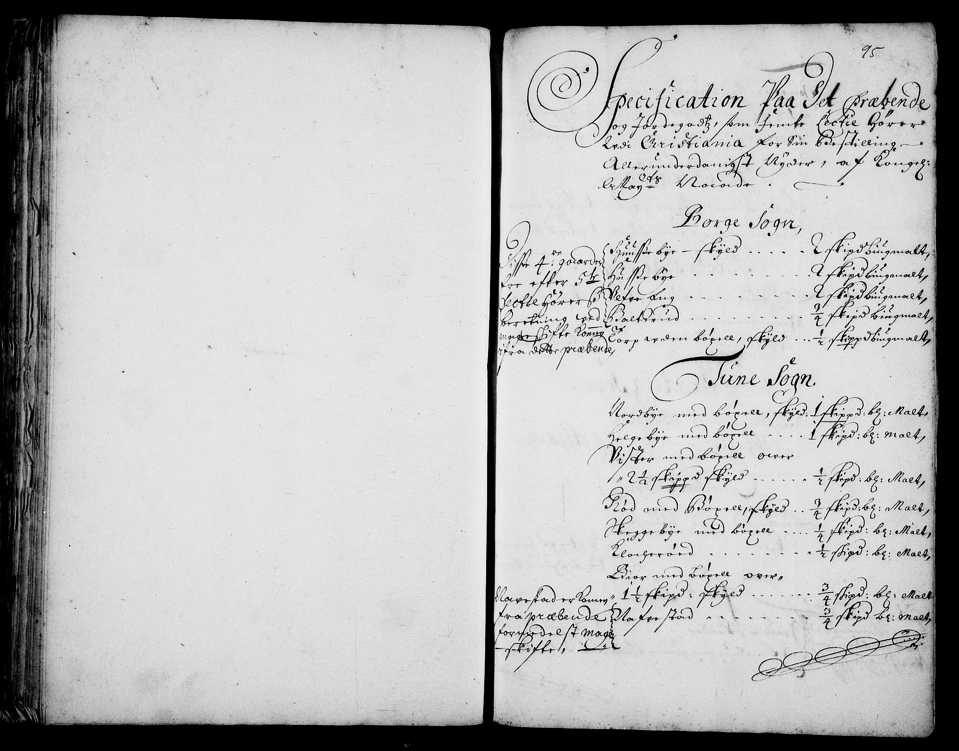 Rentekammeret inntil 1814, Realistisk ordnet avdeling, RA/EA-4070/Fc/Fca/L0001/0006: [Ca I]  Akershus stift / Kristiania kapitels jordebok, 1700, s. 94-95