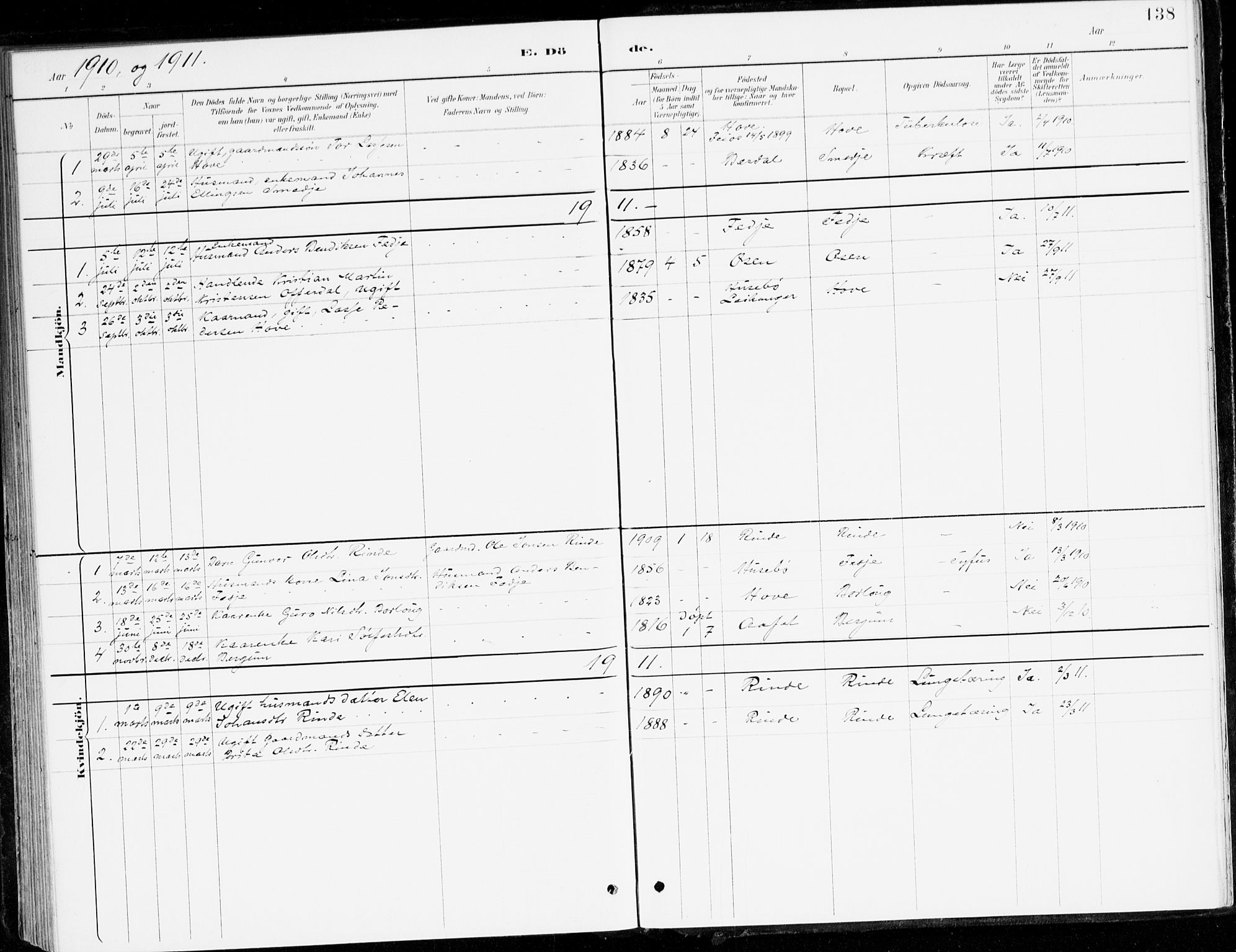 Leikanger sokneprestembete, AV/SAB-A-81001/H/Haa/Haad/L0001: Ministerialbok nr. D 1, 1887-1922, s. 138