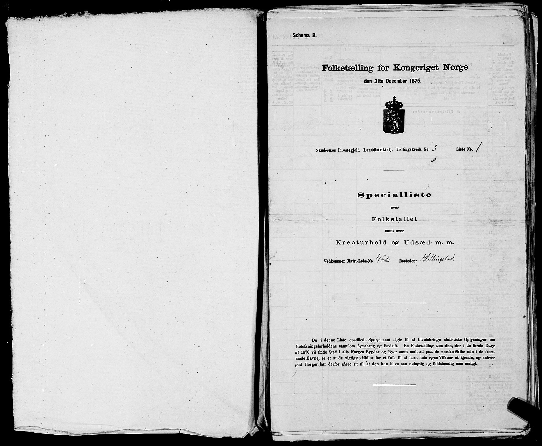 SAST, Folketelling 1875 for 1150L Skudenes prestegjeld, Falnes sokn, Åkra sokn og Ferkingstad sokn, 1875, s. 227