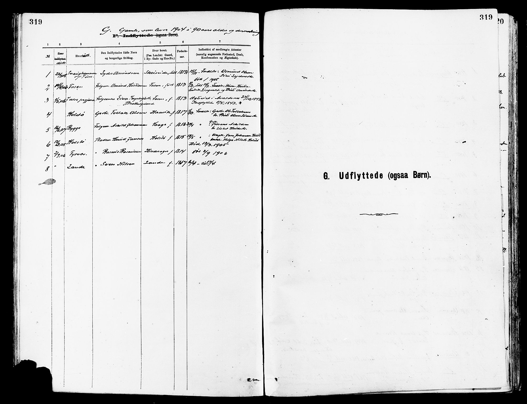 Avaldsnes sokneprestkontor, SAST/A -101851/H/Ha/Haa/L0015: Ministerialbok nr. A 15, 1880-1906, s. 319