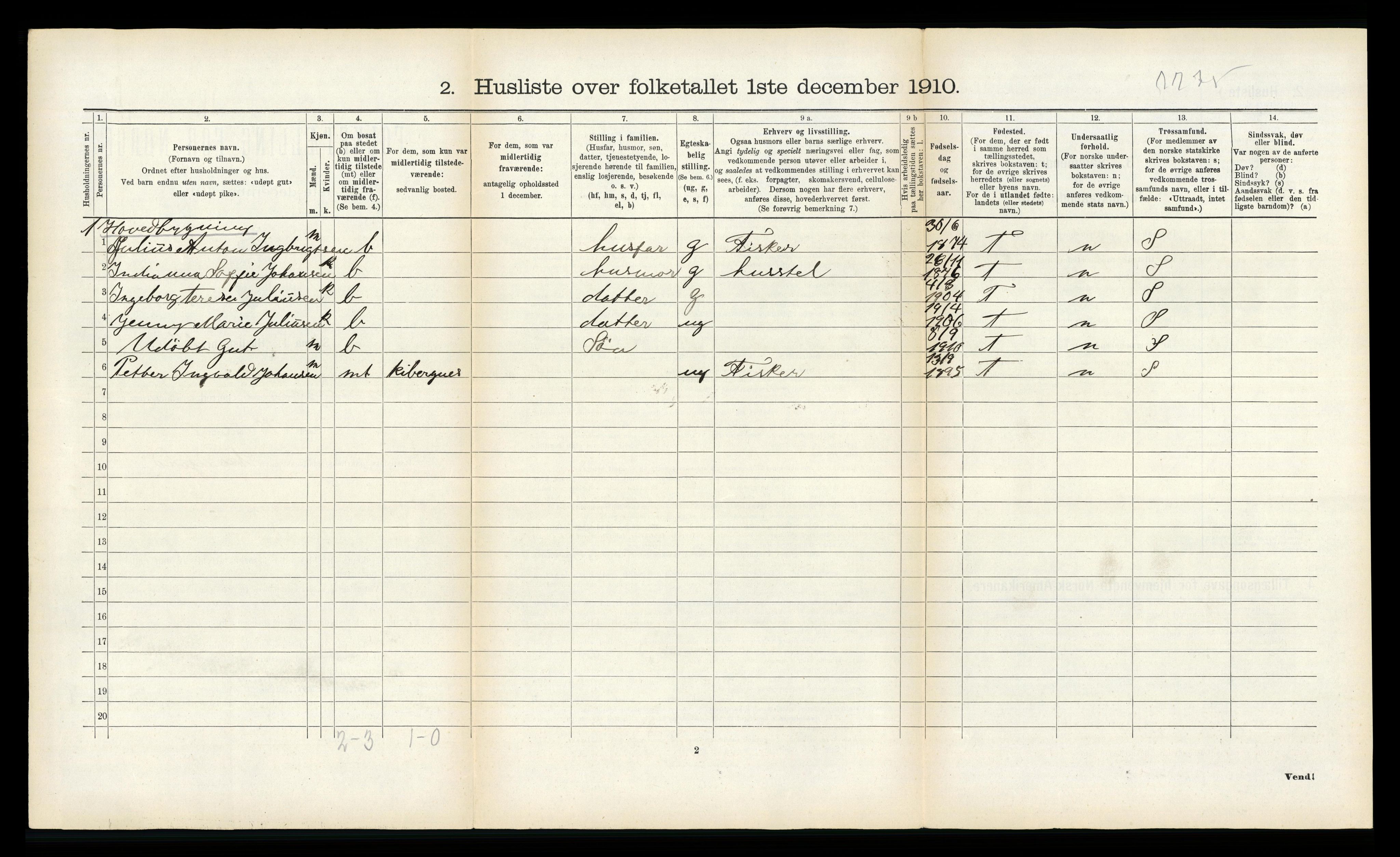 RA, Folketelling 1910 for 1934 Tromsøysund herred, 1910, s. 1160