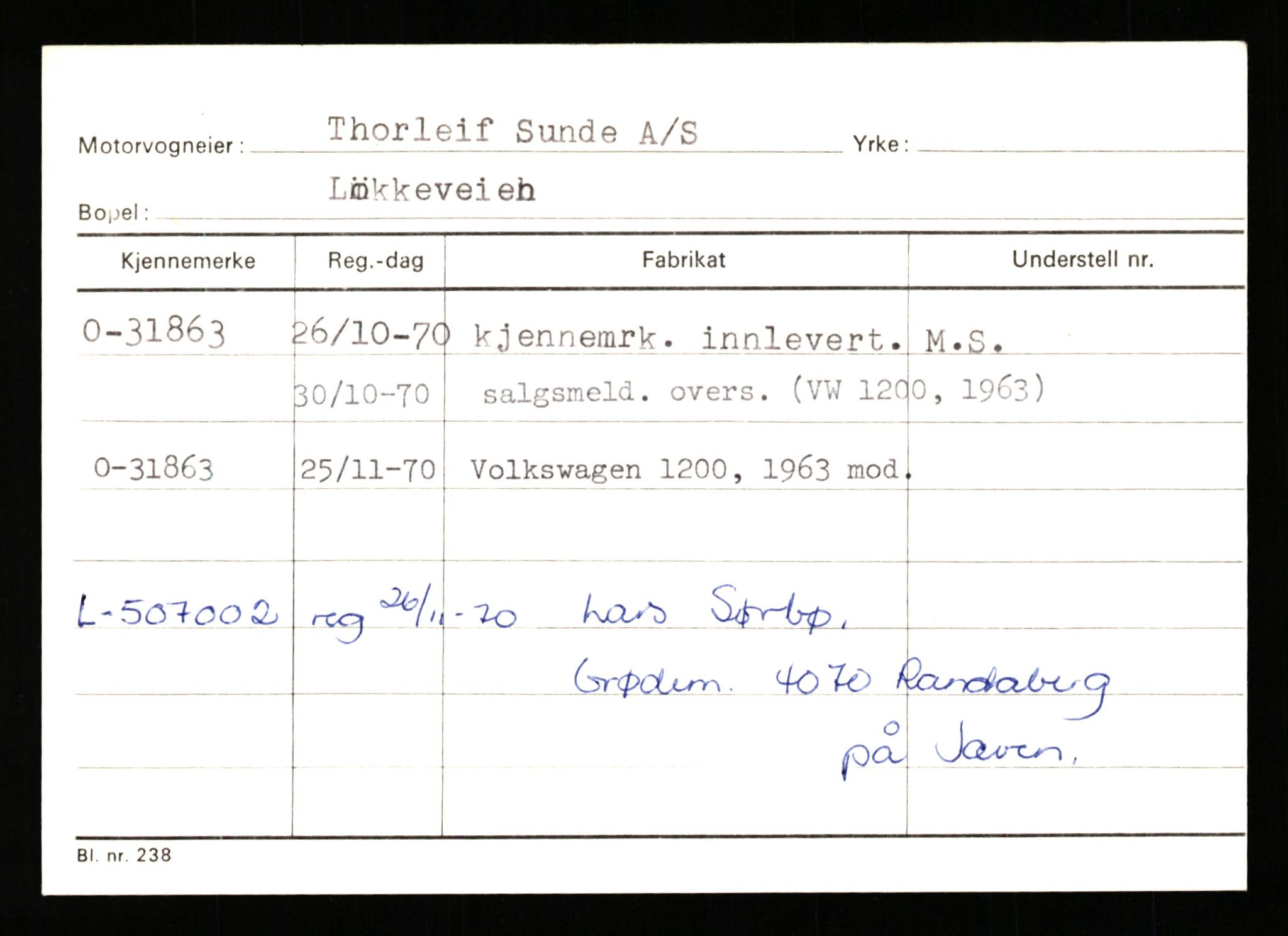 Stavanger trafikkstasjon, SAST/A-101942/0/G/L0005: Registreringsnummer: 23000 - 34245, 1930-1971, s. 2706