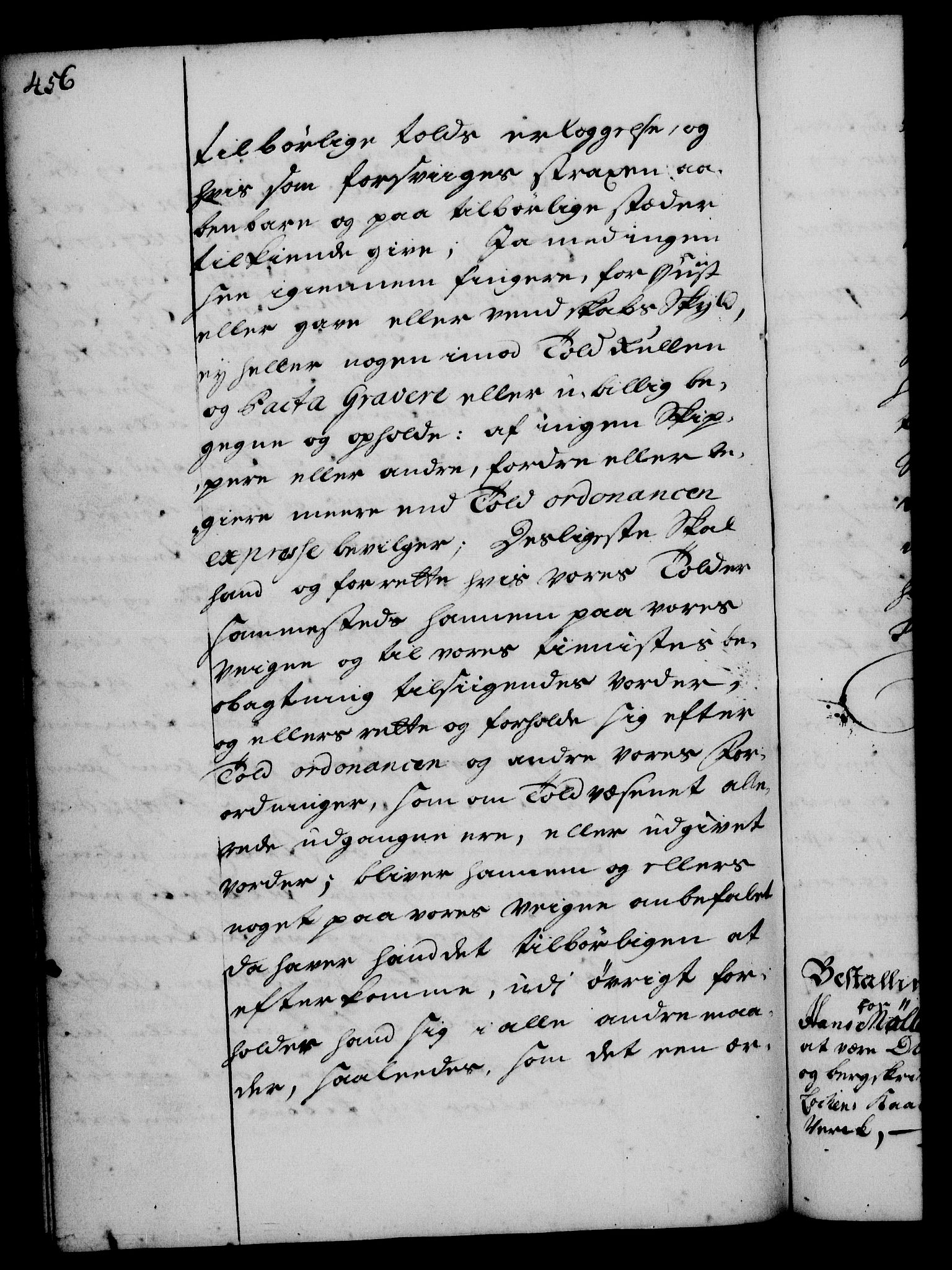 Rentekammeret, Kammerkanselliet, RA/EA-3111/G/Gg/Gge/L0001: Norsk bestallingsprotokoll med register (merket RK 53.25), 1720-1730, s. 456