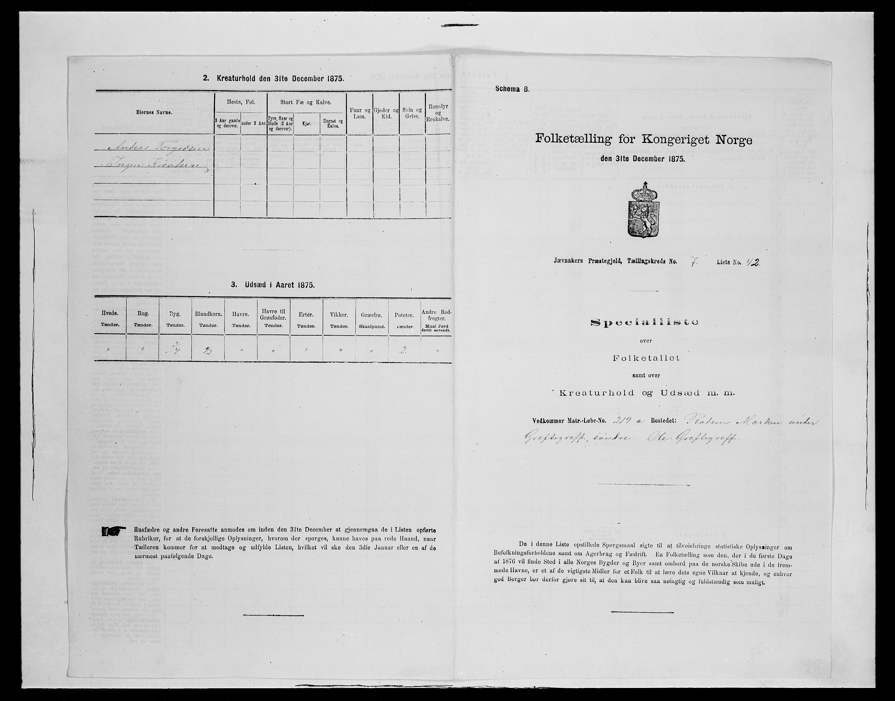 SAH, Folketelling 1875 for 0532P Jevnaker prestegjeld, 1875, s. 1241