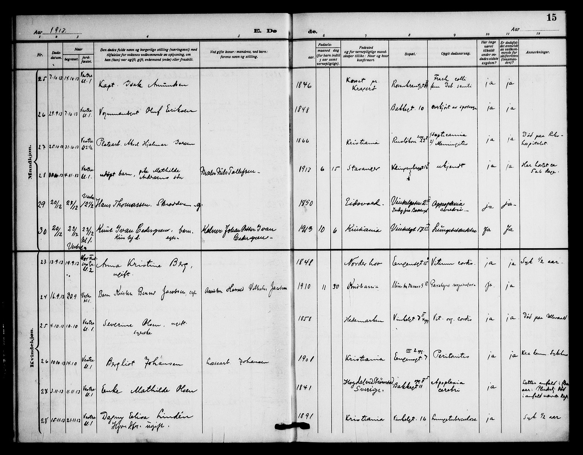 Piperviken prestekontor Kirkebøker, AV/SAO-A-10874/F/L0005: Ministerialbok nr. 5, 1911-1949, s. 15