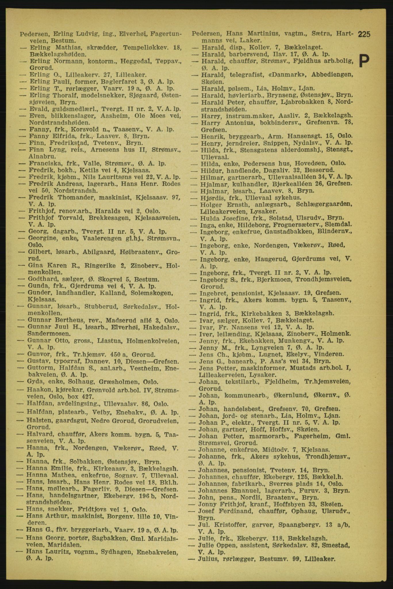 Aker adressebok/adressekalender, PUBL/001/A/004: Aker adressebok, 1929, s. 225