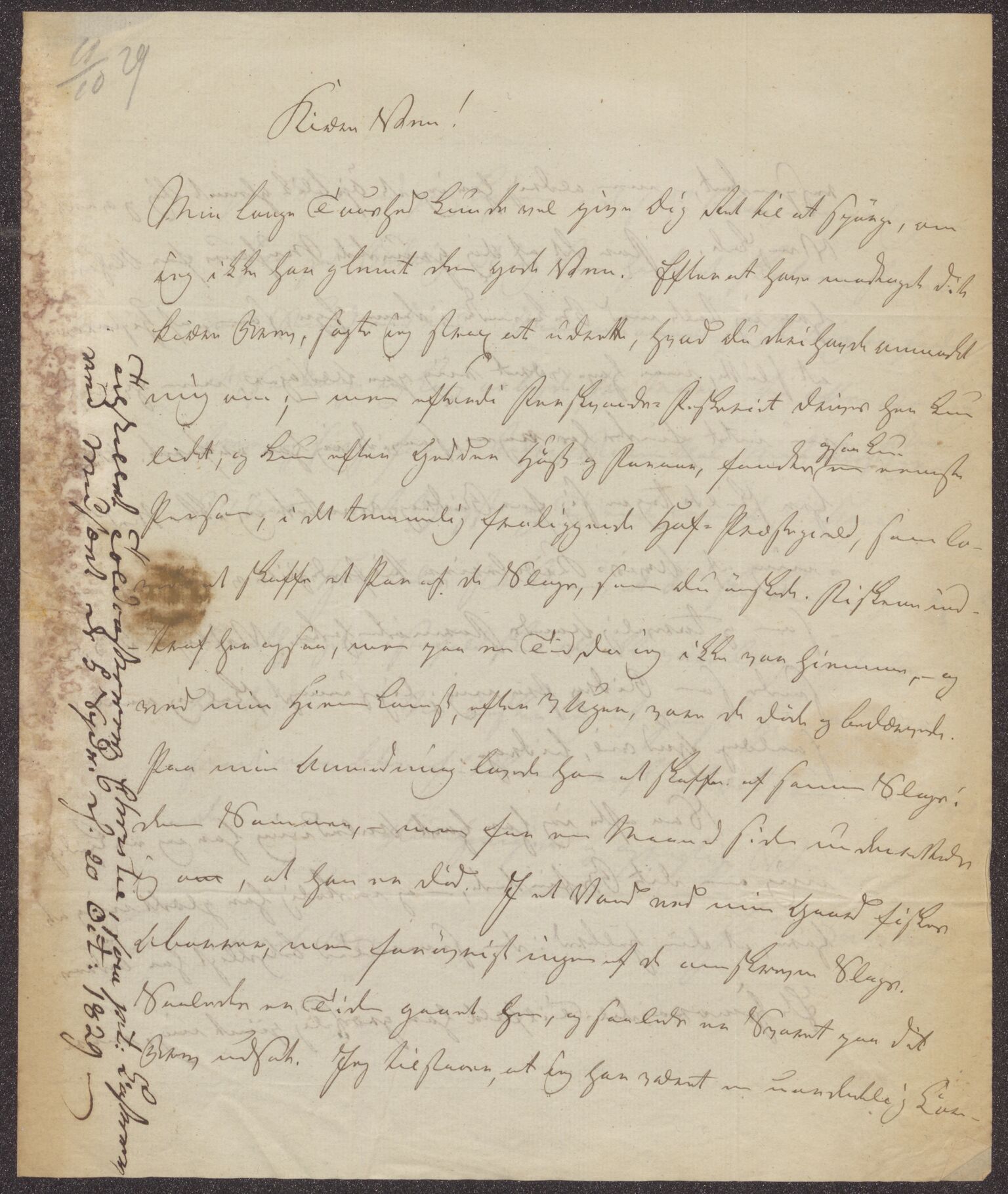 Bergens Museum, UMB/A007/D/Da/L0004/0001: Brevsamling 1829 - 1830 / Brevsamling 1829, 1829