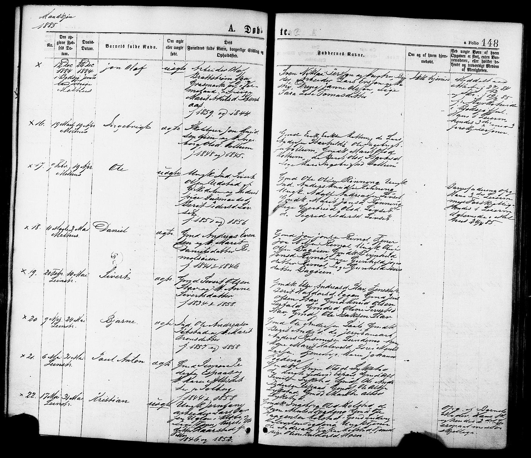 Ministerialprotokoller, klokkerbøker og fødselsregistre - Sør-Trøndelag, SAT/A-1456/691/L1079: Ministerialbok nr. 691A11, 1873-1886, s. 148