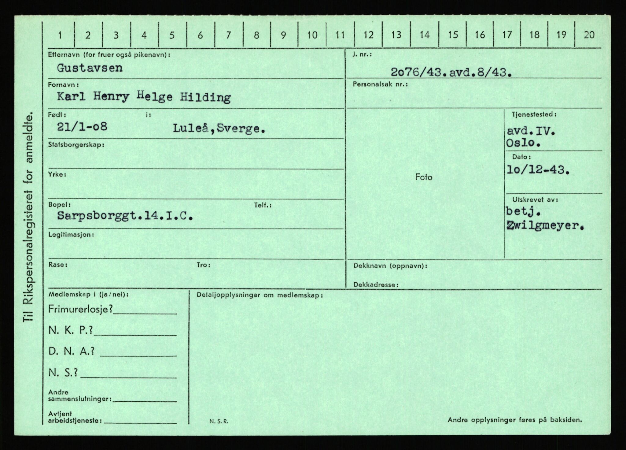 Statspolitiet - Hovedkontoret / Osloavdelingen, AV/RA-S-1329/C/Ca/L0005: Furali - Hamula, 1943-1945, s. 3286