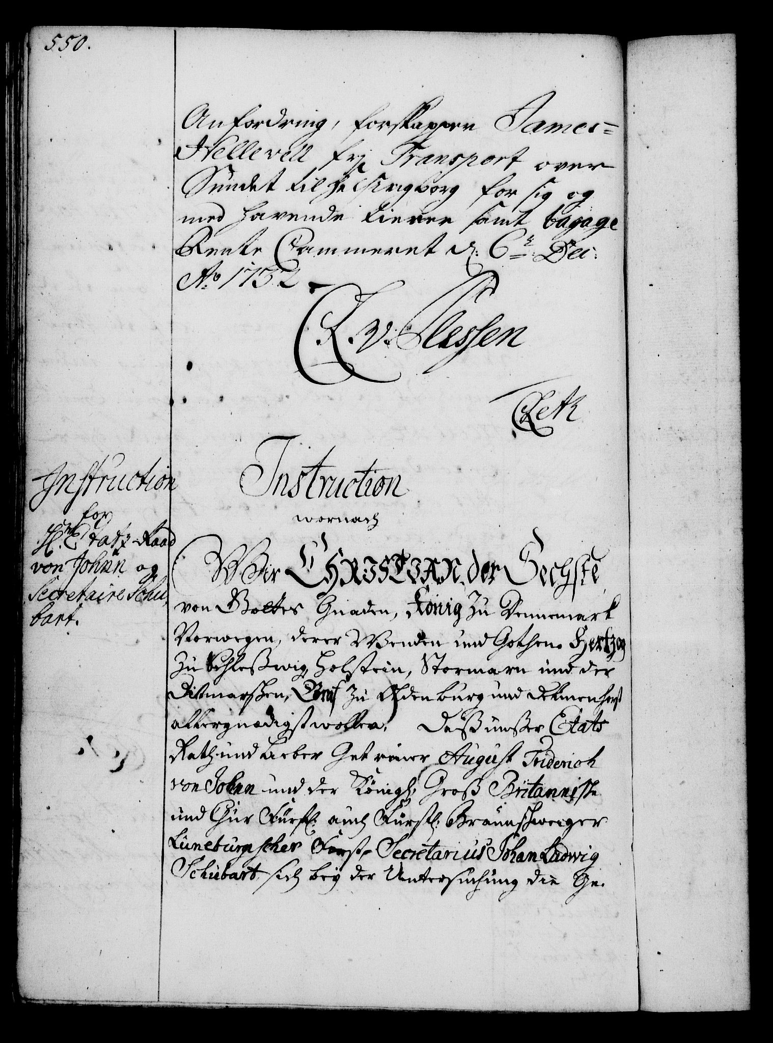 Rentekammeret, Kammerkanselliet, RA/EA-3111/G/Gg/Gga/L0003: Norsk ekspedisjonsprotokoll med register (merket RK 53.3), 1727-1734, s. 550
