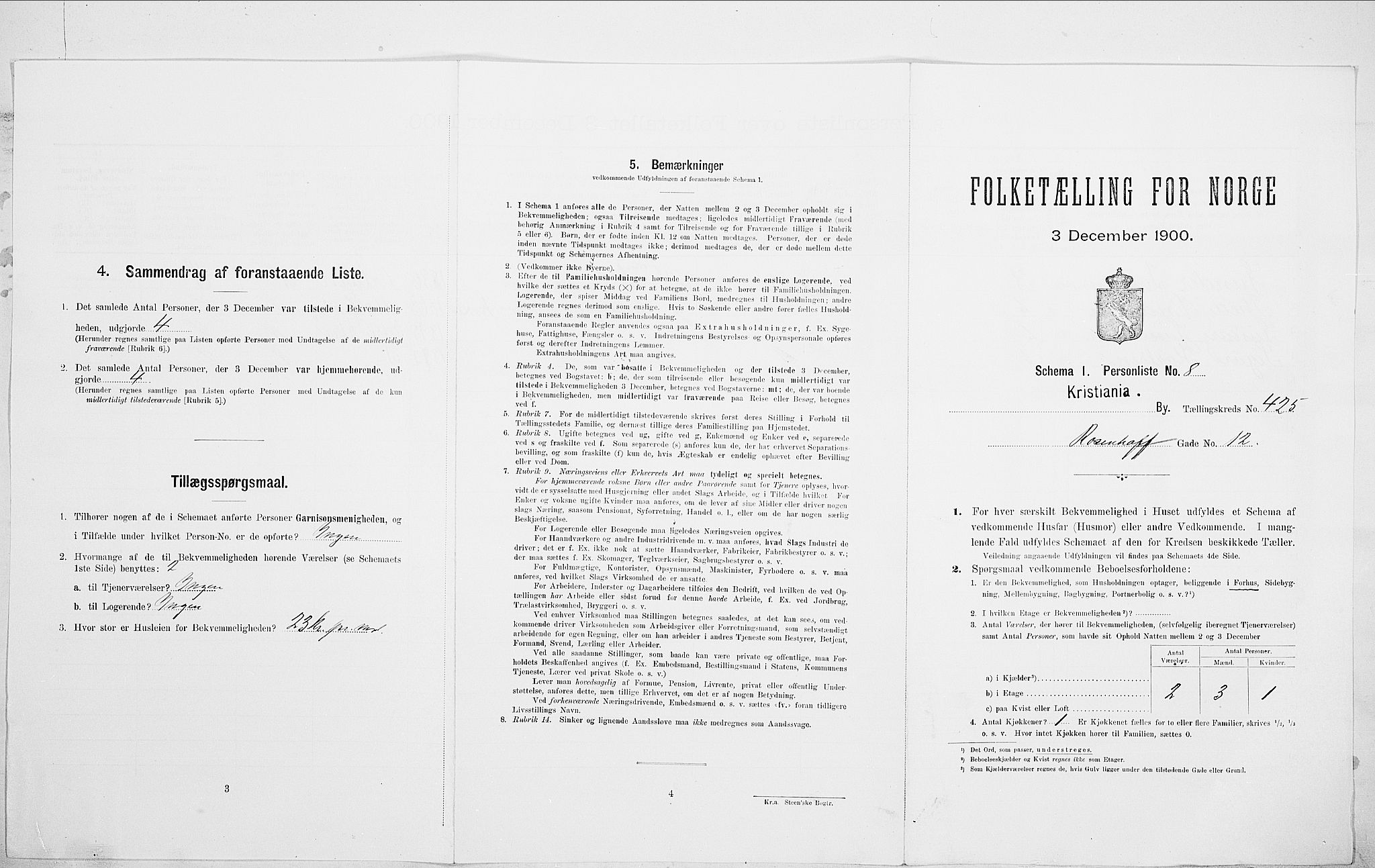 SAO, Folketelling 1900 for 0301 Kristiania kjøpstad, 1900, s. 75277