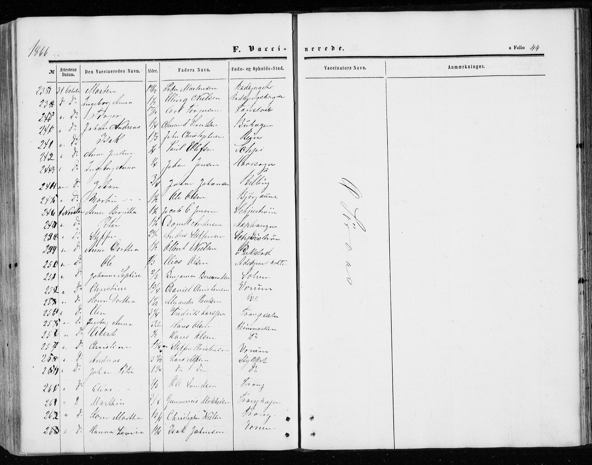 Ministerialprotokoller, klokkerbøker og fødselsregistre - Sør-Trøndelag, AV/SAT-A-1456/646/L0612: Ministerialbok nr. 646A10, 1858-1869, s. 44