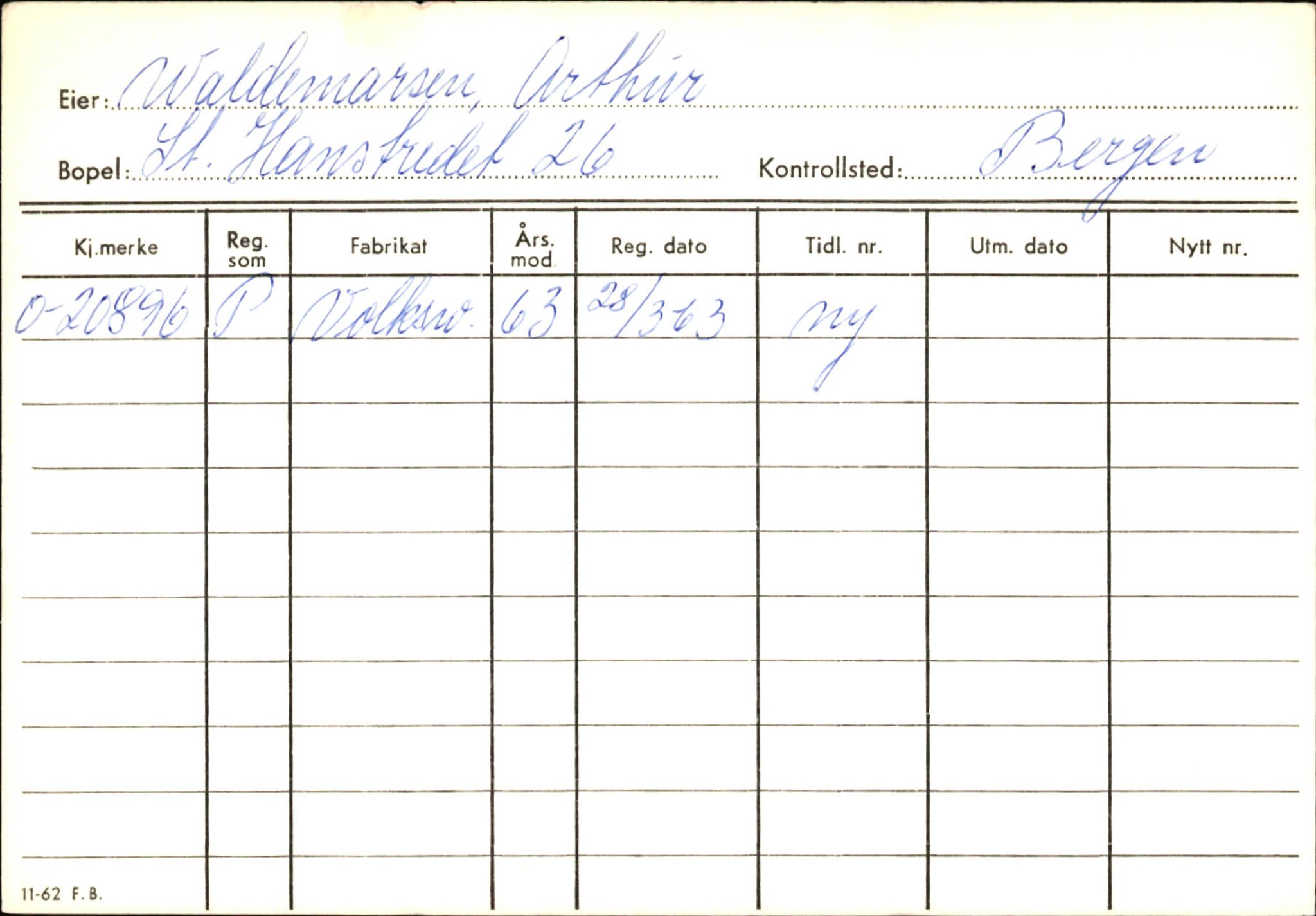 Statens vegvesen, Hordaland vegkontor, AV/SAB-A-5201/2/Hb/L0037: O-eierkort W-P, 1920-1971, s. 43