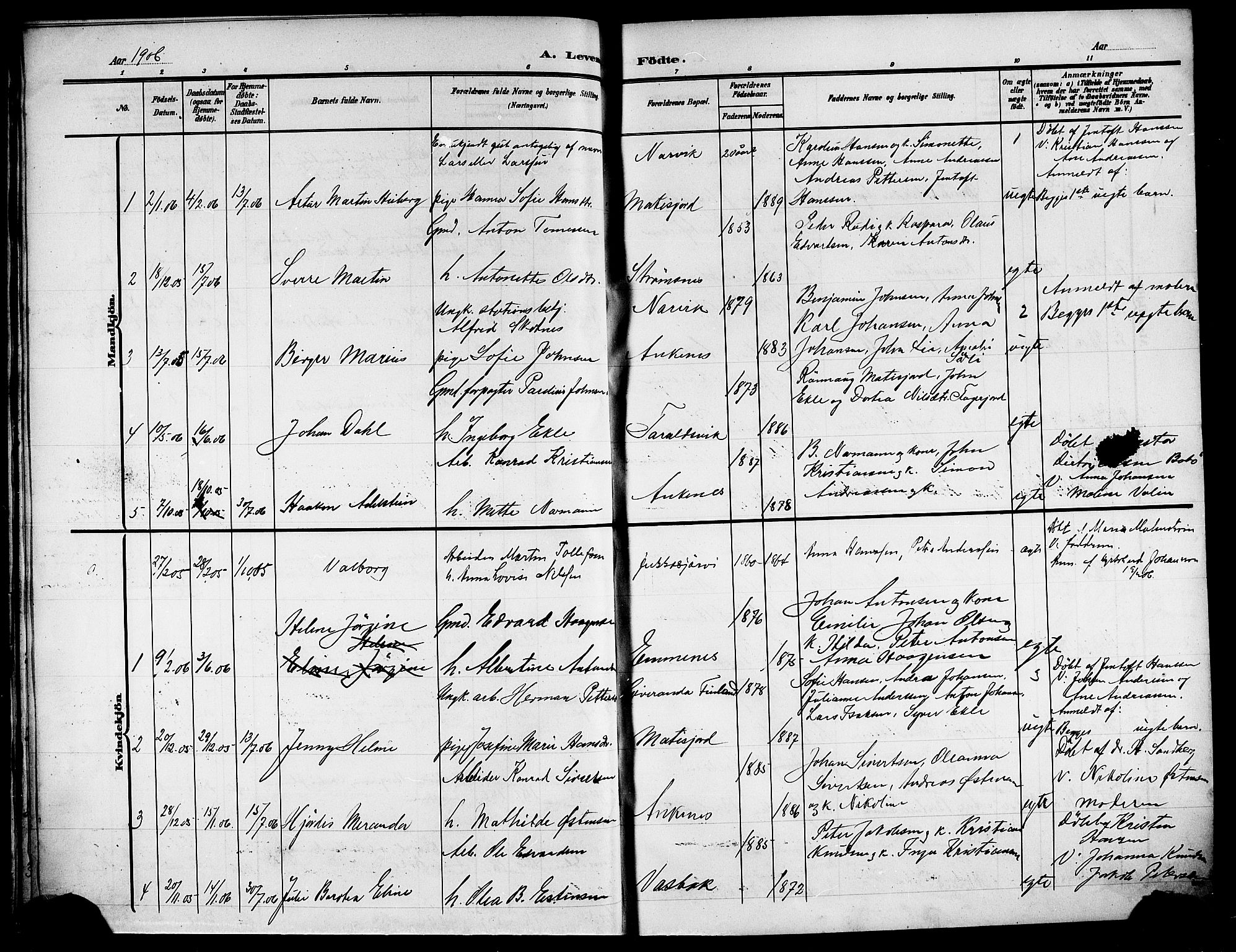 Ministerialprotokoller, klokkerbøker og fødselsregistre - Nordland, AV/SAT-A-1459/866/L0954: Klokkerbok nr. 866C03, 1905-1923