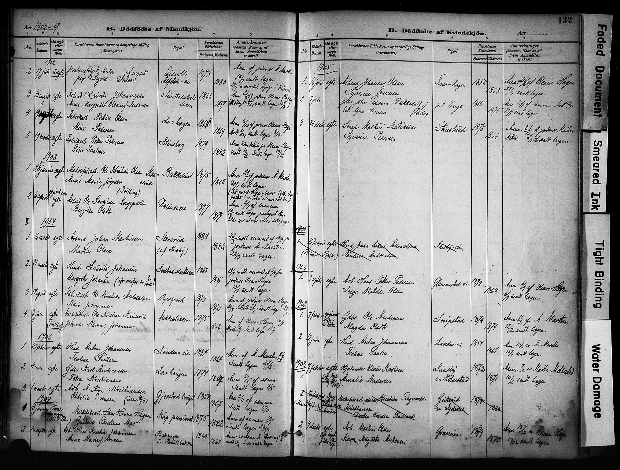 Østre Toten prestekontor, AV/SAH-PREST-104/H/Ha/Haa/L0008: Ministerialbok nr. 8, 1897-1909, s. 132