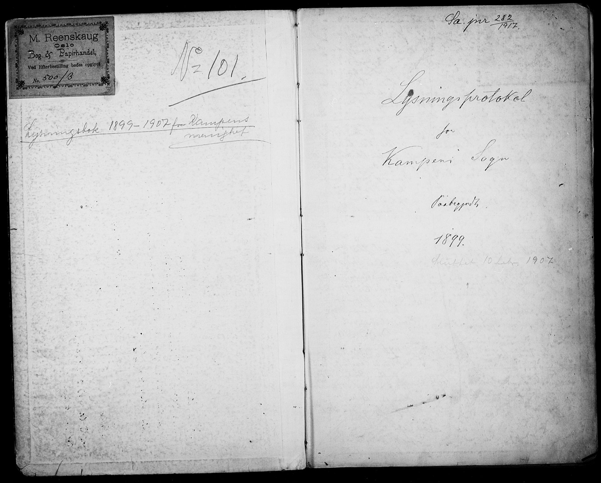 Kampen prestekontor Kirkebøker, AV/SAO-A-10853/H/Ha/L0002: Lysningsprotokoll nr. 2, 1899-1907