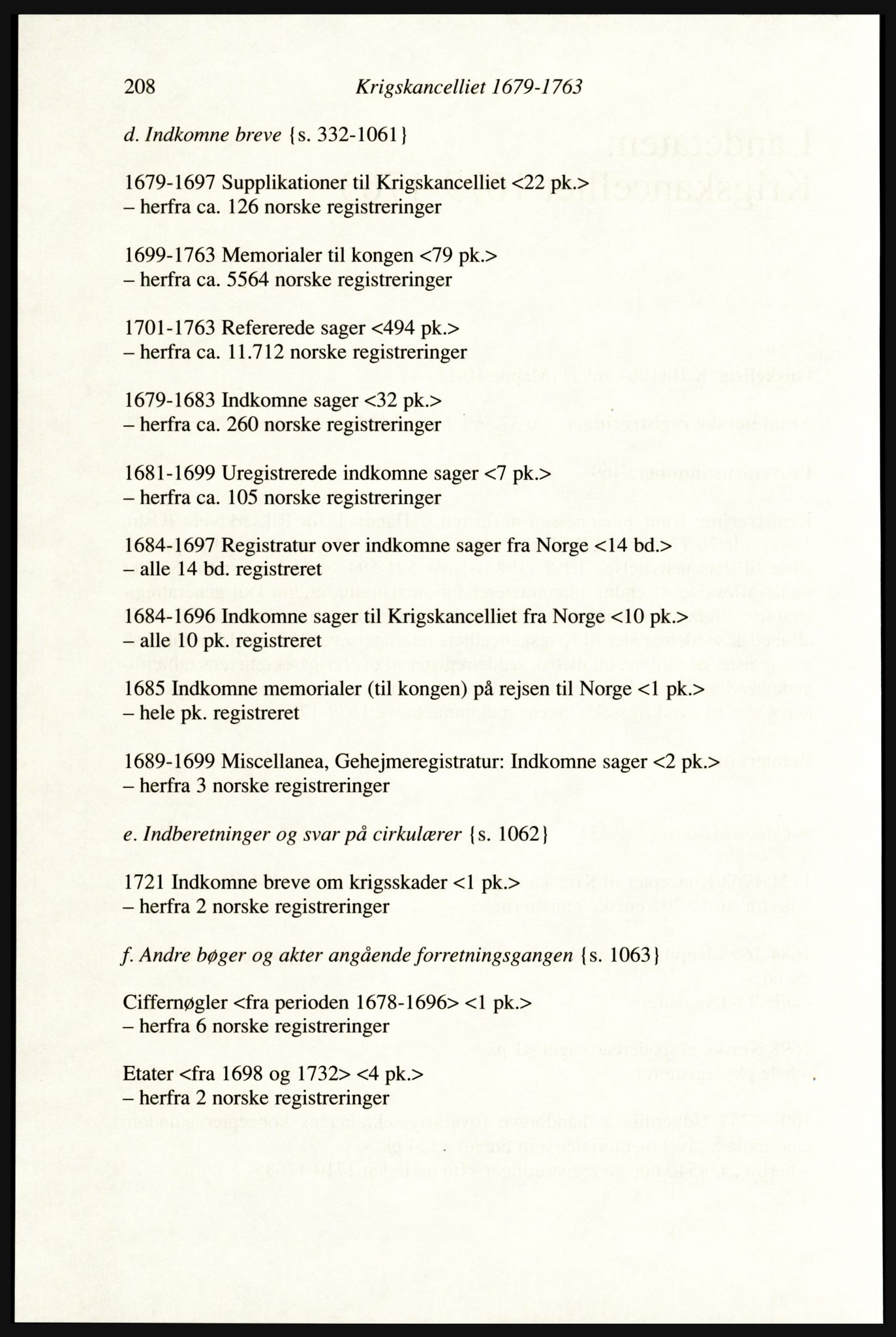 Publikasjoner utgitt av Arkivverket, PUBL/PUBL-001/A/0002: Erik Gøbel: NOREG, Tværregistratur over norgesrelevant materiale i Rigsarkivet i København (2000), 2000, s. 210